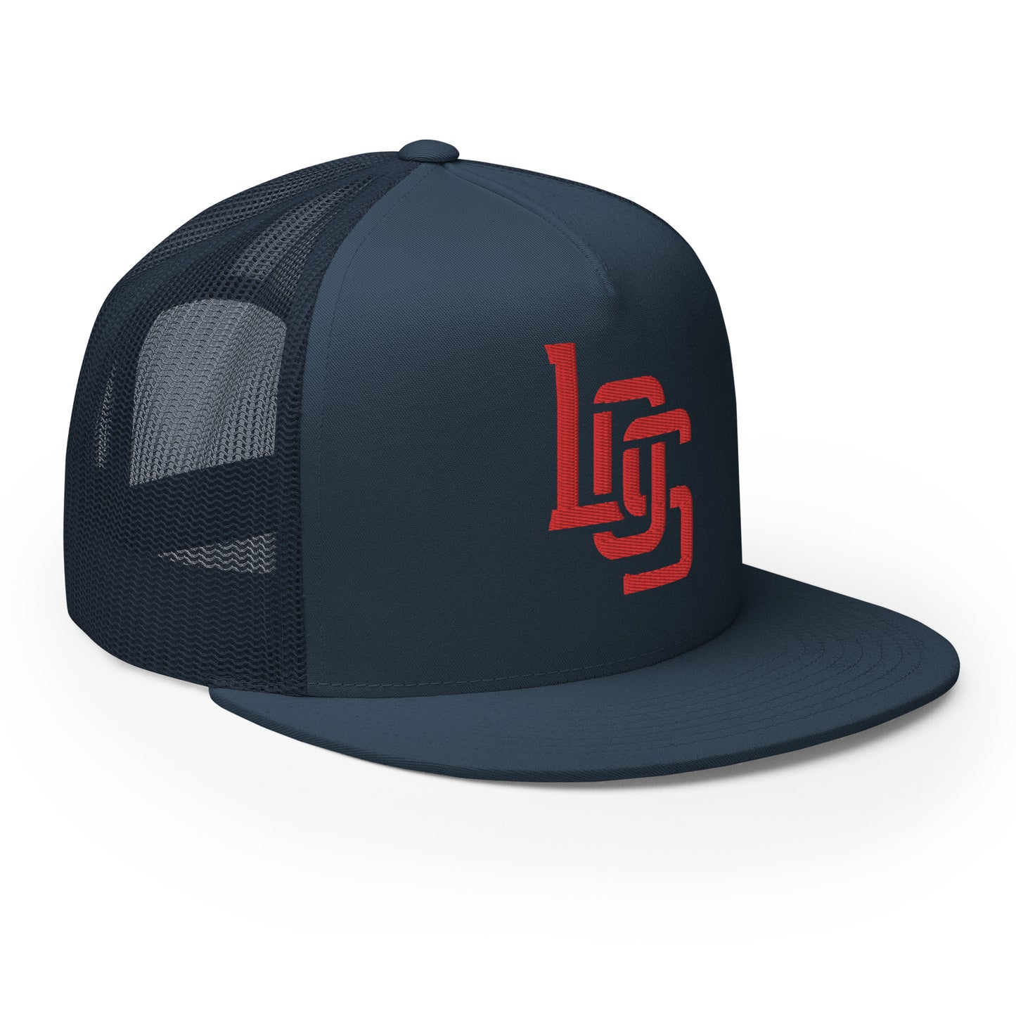 "LOS" Five Panel Trucker Cap | Yupoong 6006 | E Luna CLASSIC 1 Red Thread Front Logo