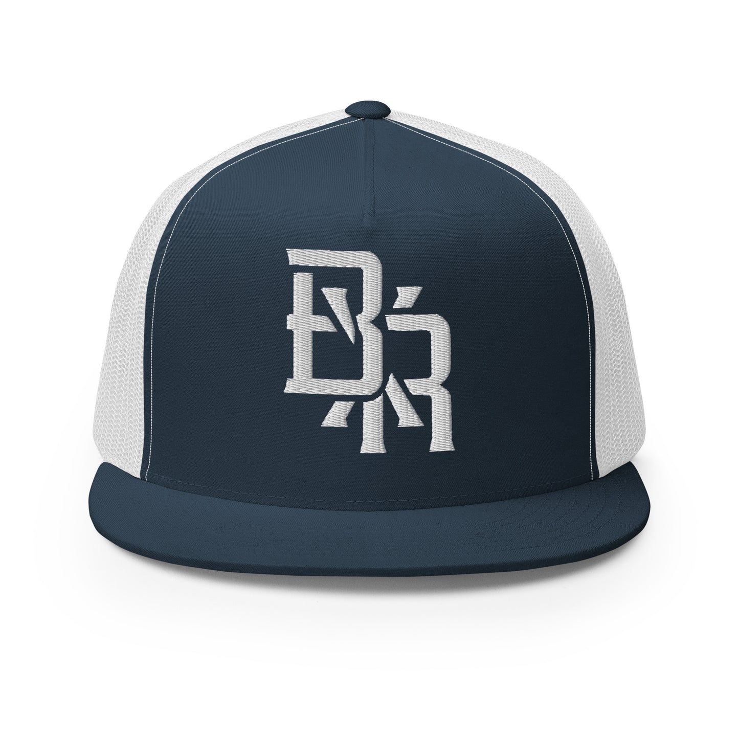 "BXR" Five Panel Trucker Cap | Yupoong 6006 | E Luna CLASSIC Solocrest 1 White Thread Front Logo