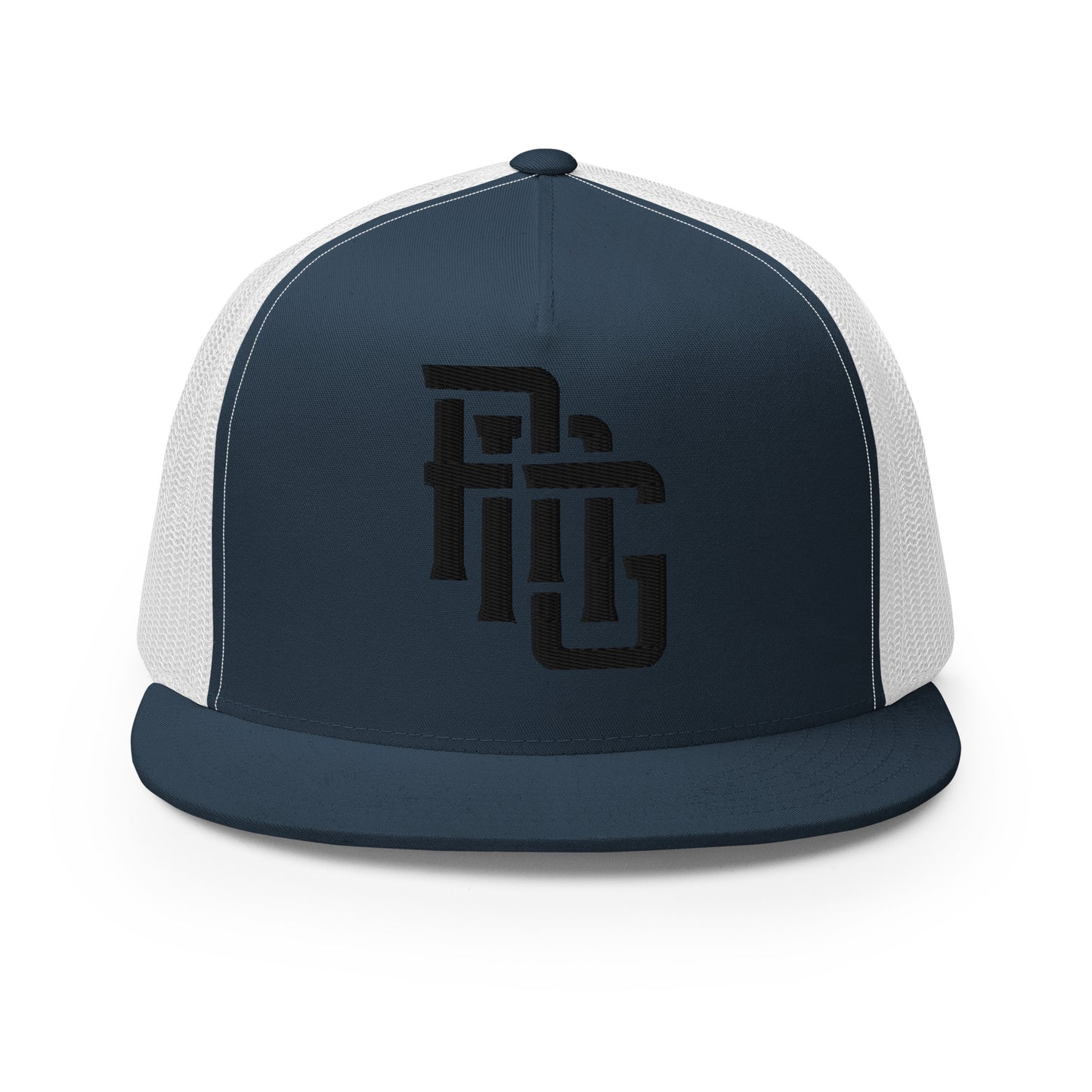 "ANG" Five Panel Trucker Cap | Yupoong 6006 | E Luna CLASSIC Solocrest 1 Black Thread Front Logo
