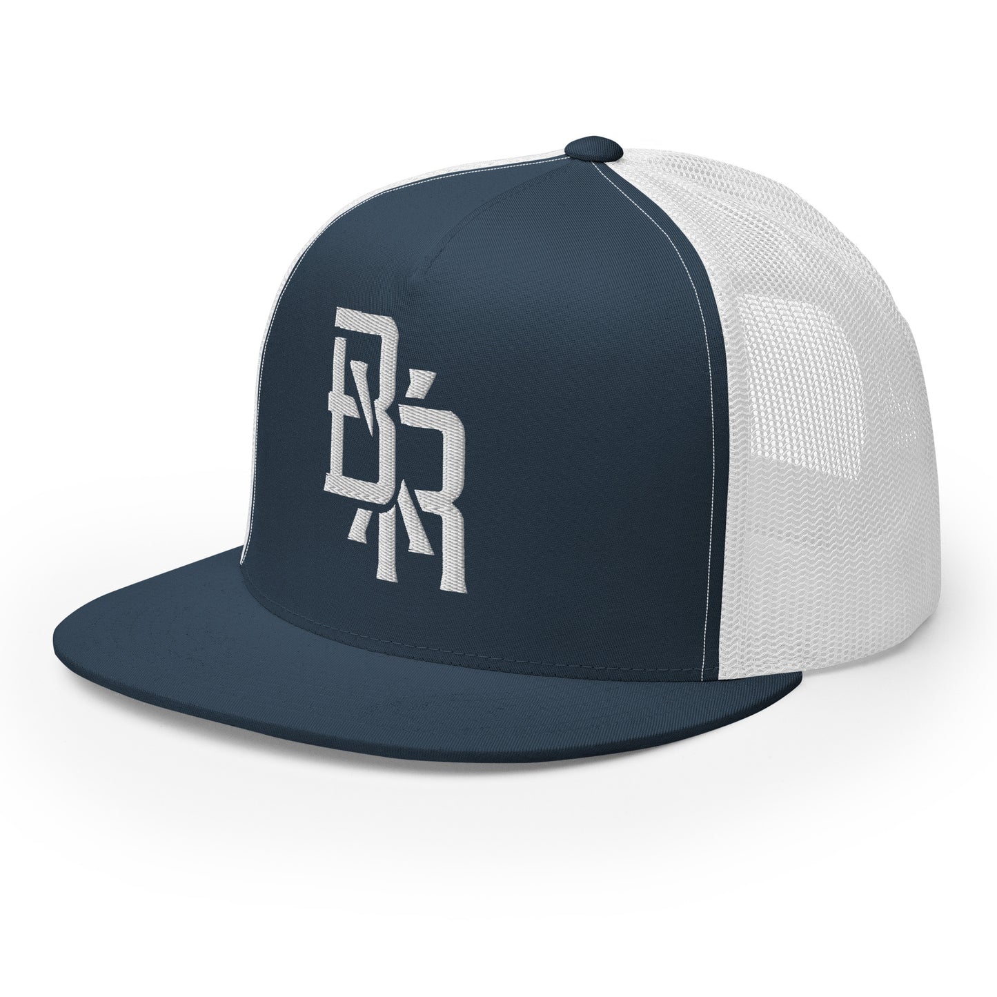 "BXR" Five Panel Trucker Cap | Yupoong 6006 | E Luna CLASSIC Solocrest 1 White Thread Front Logo