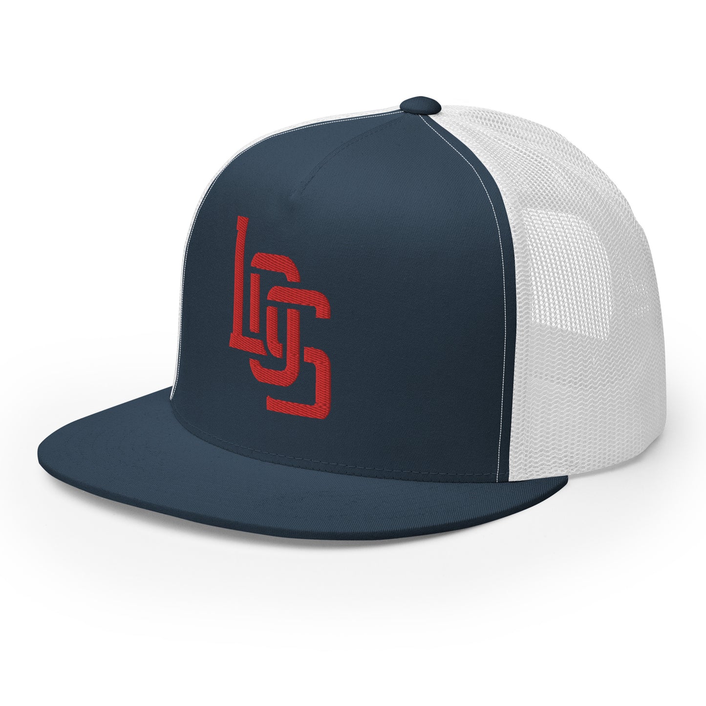 "LOS" Five Panel Trucker Cap | Yupoong 6006 | E Luna CLASSIC 1 Red Thread Front Logo