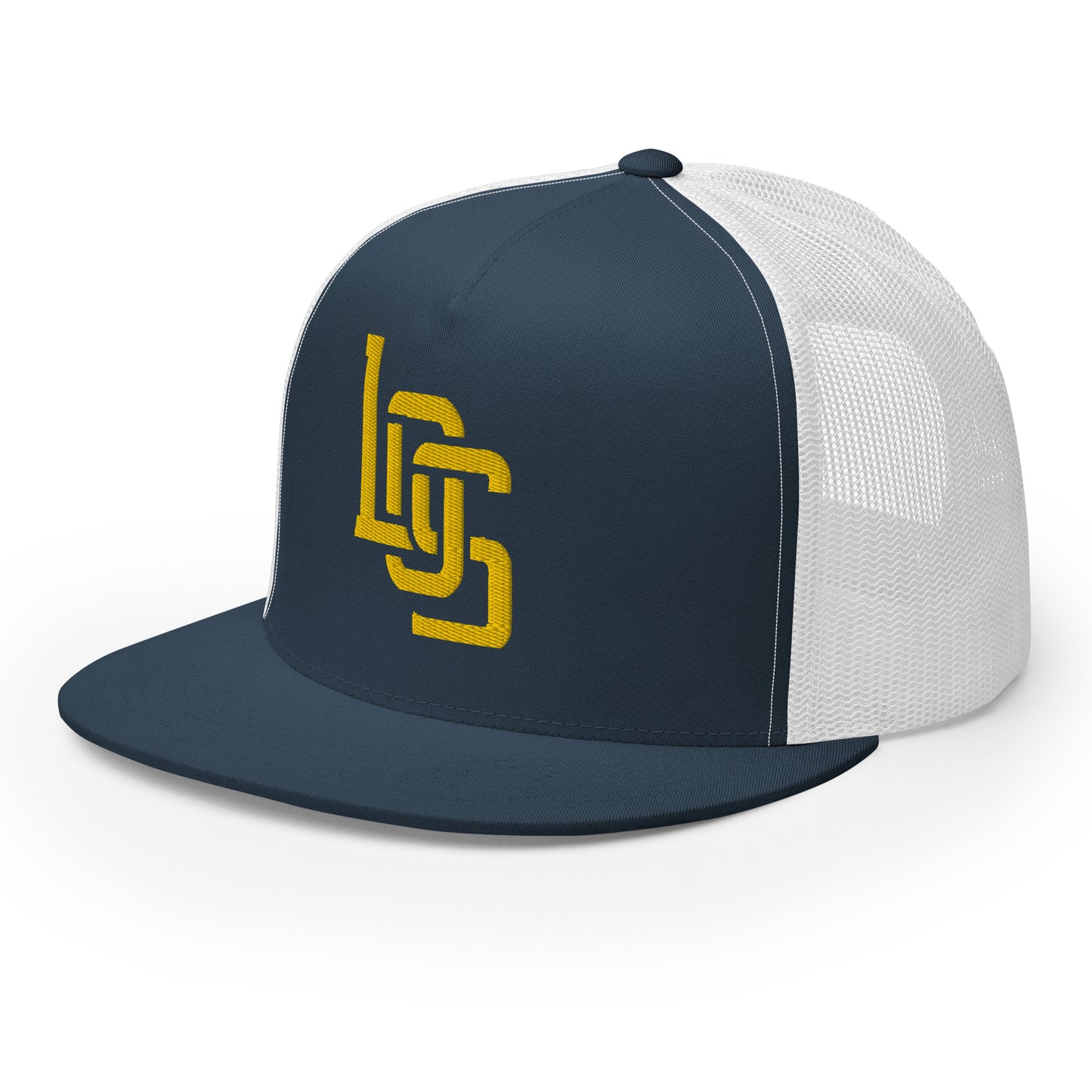 "LOS" Five Panel Trucker Cap | Yupoong 6006 | E Luna CLASSIC 1 Gold Thread Front Logo