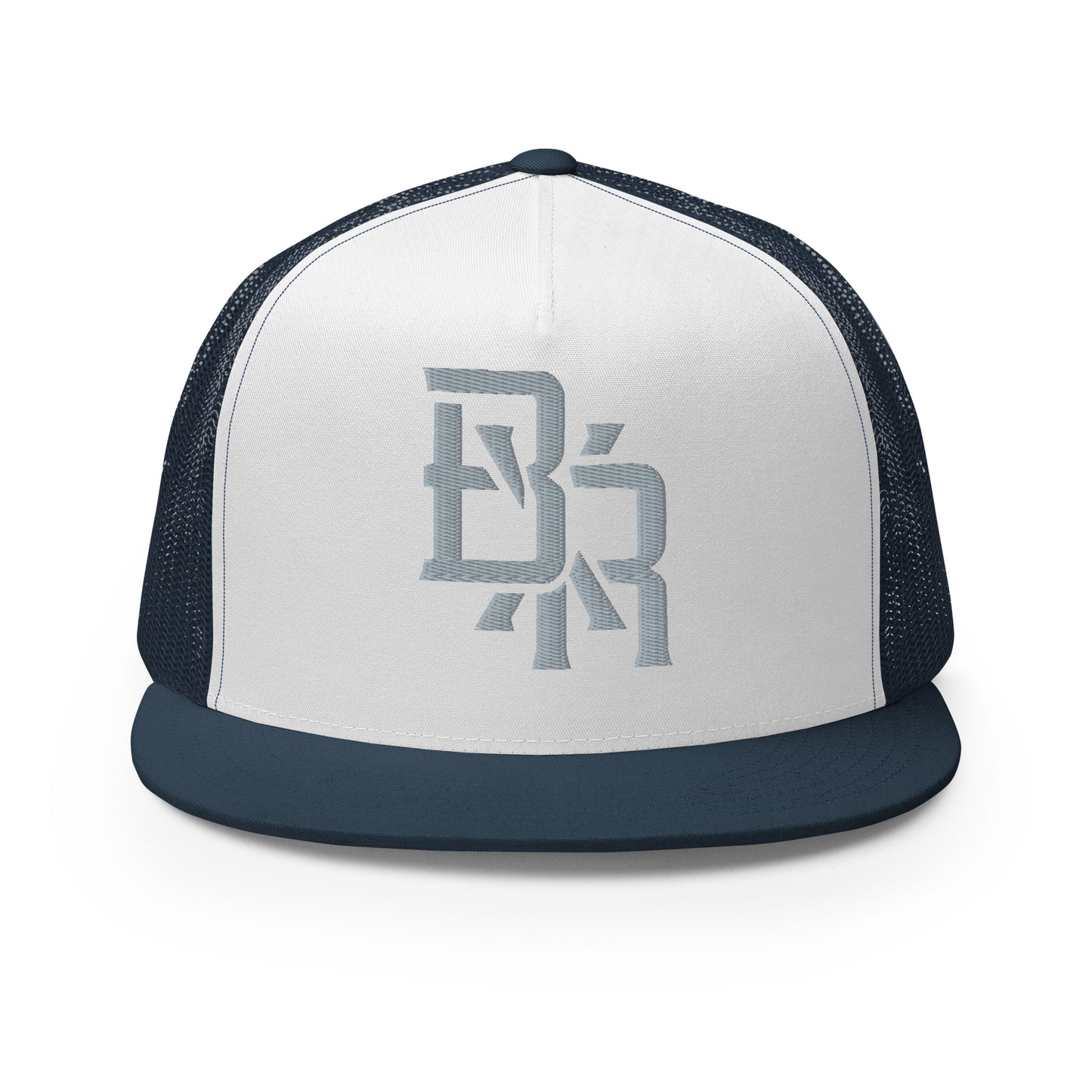 "BXR" Five Panel Trucker Cap | Yupoong 6006 | E Luna CLASSIC Solocrest 1 Grey Thread Front Logo