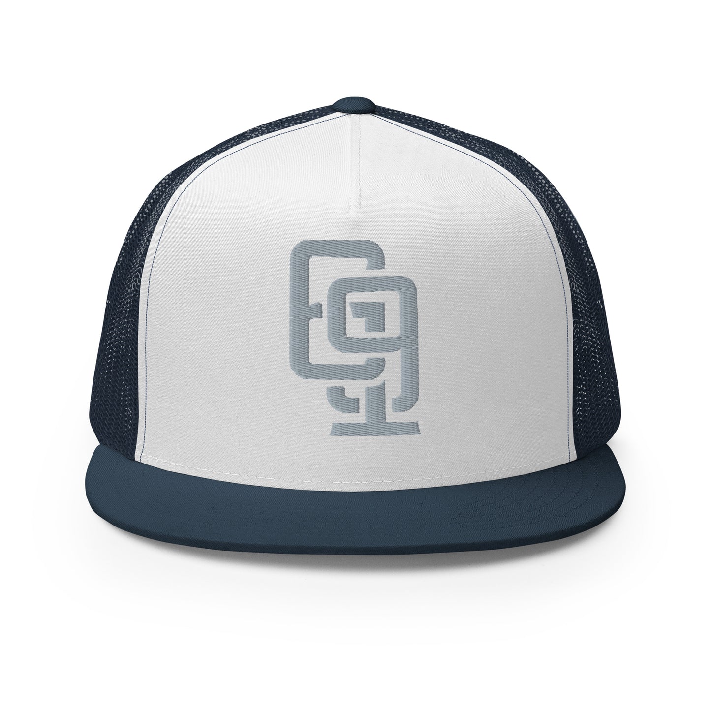 "619" Five Panel Trucker Cap | Yupoong 6006 | E Luna CLASSIC Solocrest 1 Grey Thread Front Logo