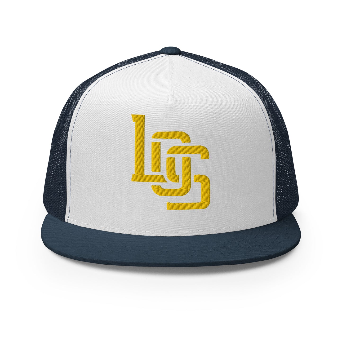 "LOS" Five Panel Trucker Cap | Yupoong 6006 | E Luna CLASSIC 1 Gold Thread Front Logo