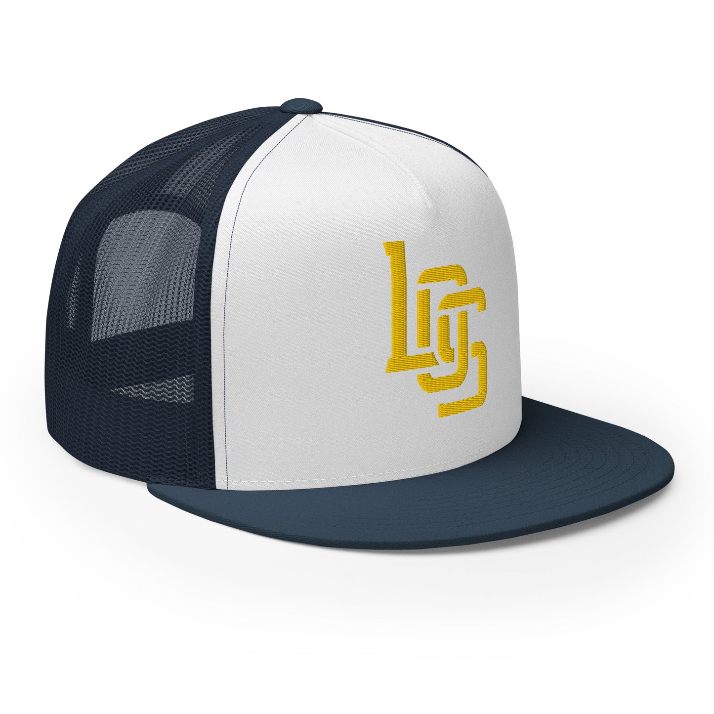 "LOS" Five Panel Trucker Cap | Yupoong 6006 | E Luna CLASSIC 1 Gold Thread Front Logo