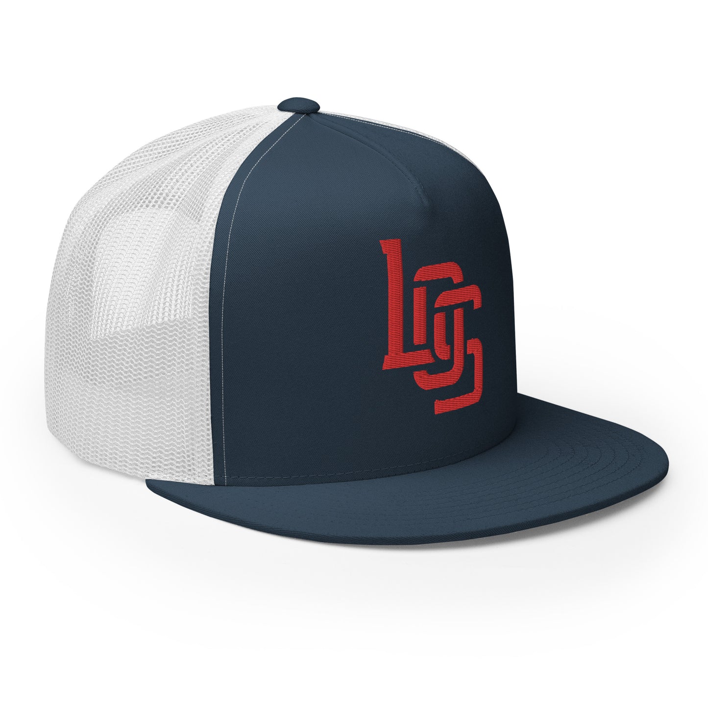 "LOS" Five Panel Trucker Cap | Yupoong 6006 | E Luna CLASSIC 1 Red Thread Front Logo