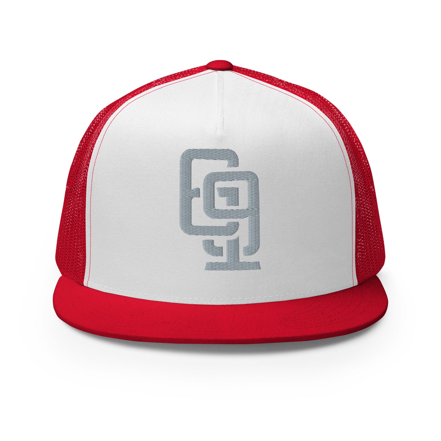 "619" Five Panel Trucker Cap | Yupoong 6006 | E Luna CLASSIC Solocrest 1 Grey Thread Front Logo