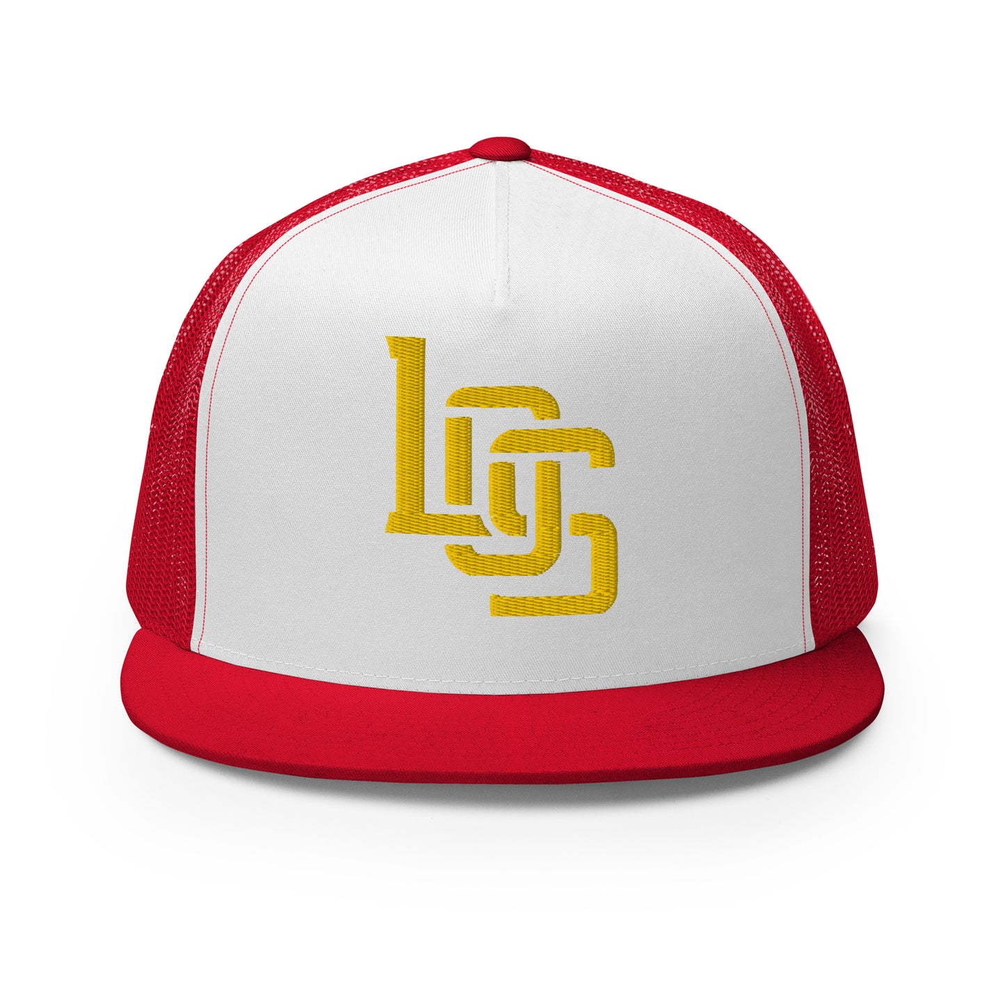 "LOS" Five Panel Trucker Cap | Yupoong 6006 | E Luna CLASSIC 1 Gold Thread Front Logo