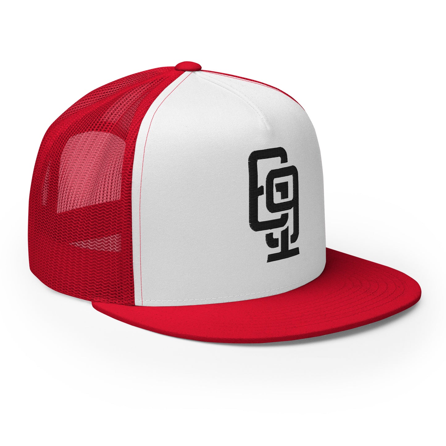 "619" Five Panel Trucker Cap | Yupoong 6006 | E Luna CLASSIC Solocrest 1 Black Thread Front Logo