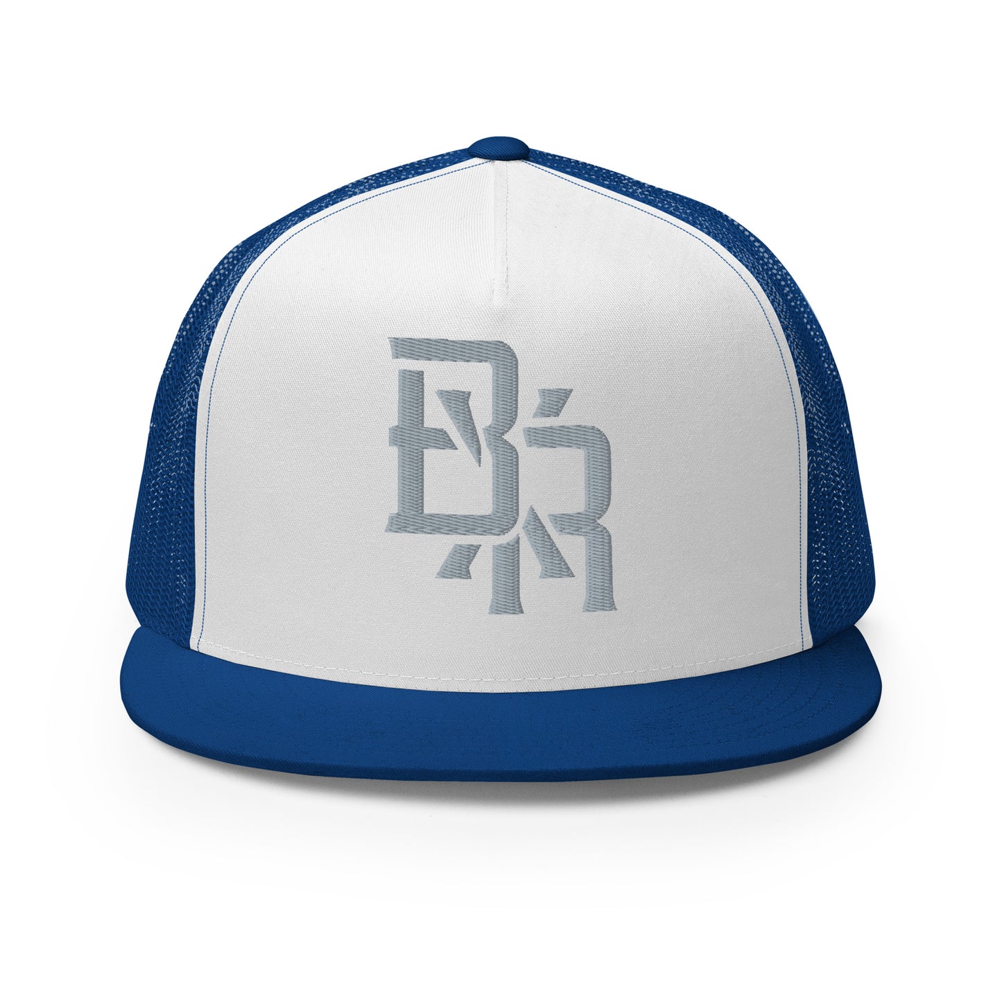"BXR" Five Panel Trucker Cap | Yupoong 6006 | E Luna CLASSIC Solocrest 1 Grey Thread Front Logo
