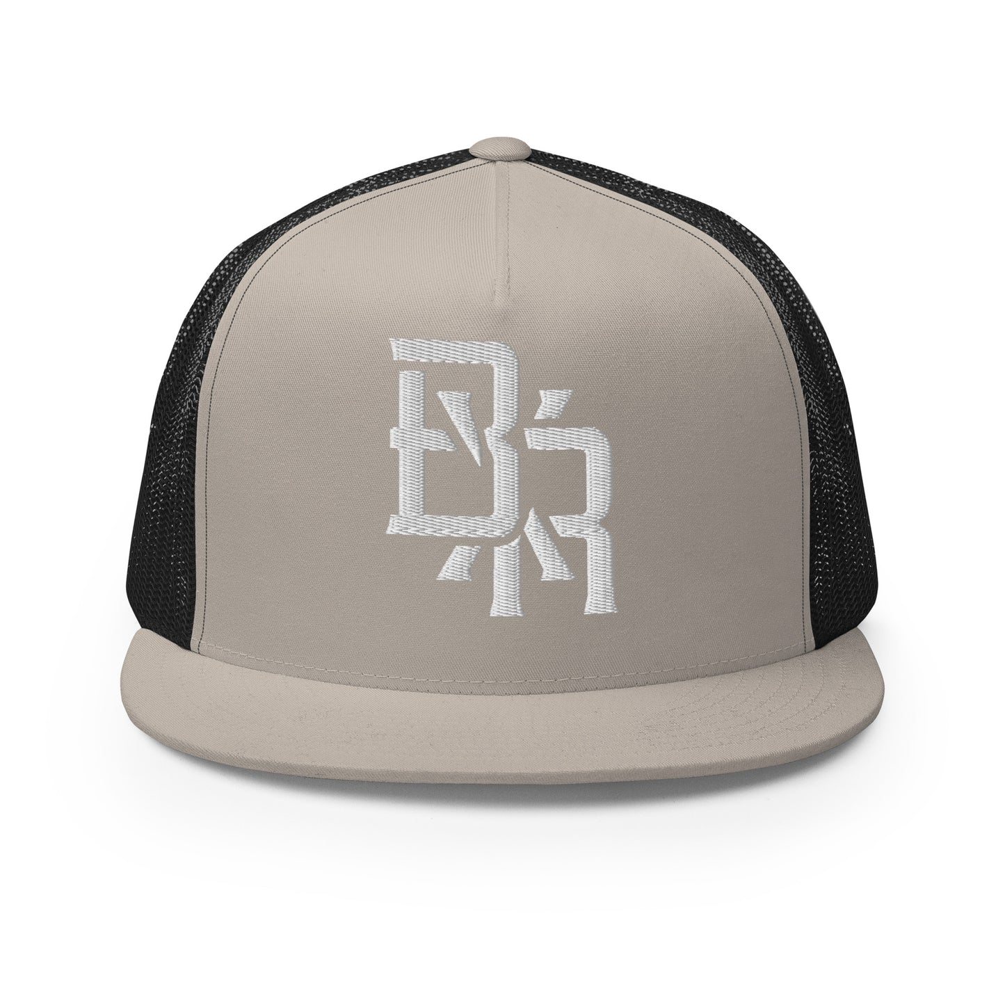 "BXR" Five Panel Trucker Cap | Yupoong 6006 | E Luna CLASSIC Solocrest 1 White Thread Front Logo