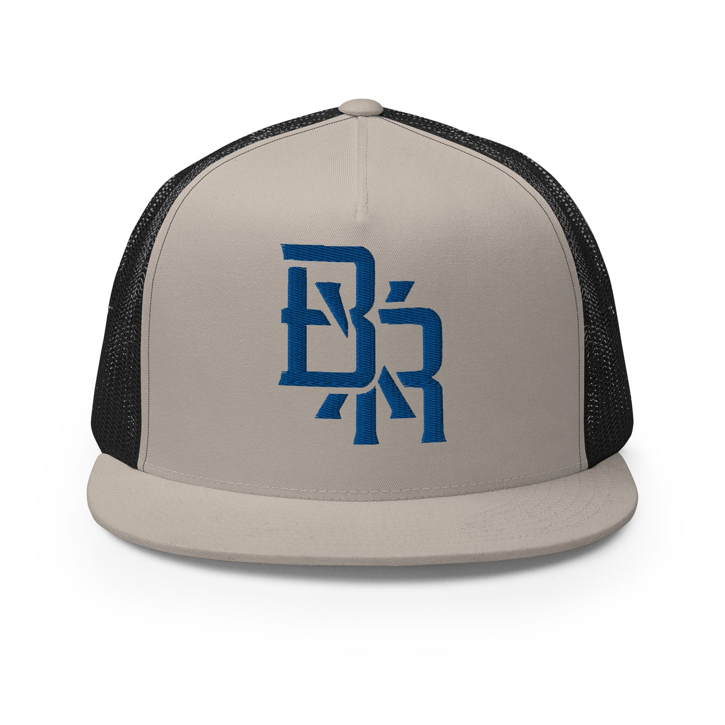 "BXR" Five Panel Trucker Cap | Yupoong 6006 | E Luna CLASSIC Solocrest 1 Royal Thread Front Logo