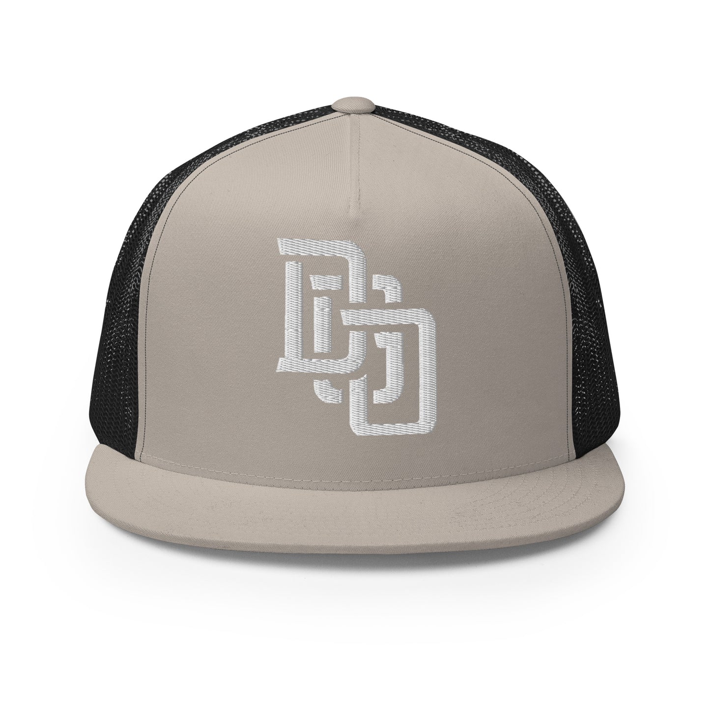 "DGO" Five Panel Trucker Cap | Yupoong 6006 | E Luna CLASSIC Solocrest 1 White Thread Logo