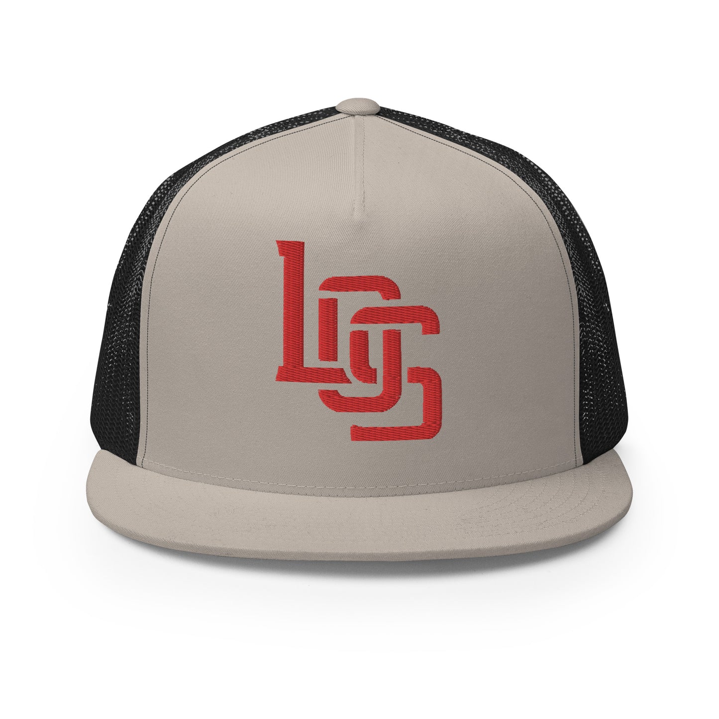 "LOS" Five Panel Trucker Cap | Yupoong 6006 | E Luna CLASSIC 1 Red Thread Front Logo