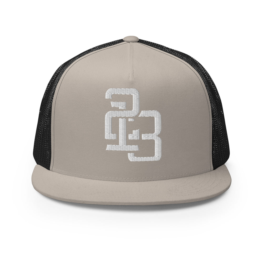 Boné Trucker Cinco Painéis "213" | Yupoong 6006 | Logotipo Frontal E Luna CLASSIC Solocrest 1 Fio Branco