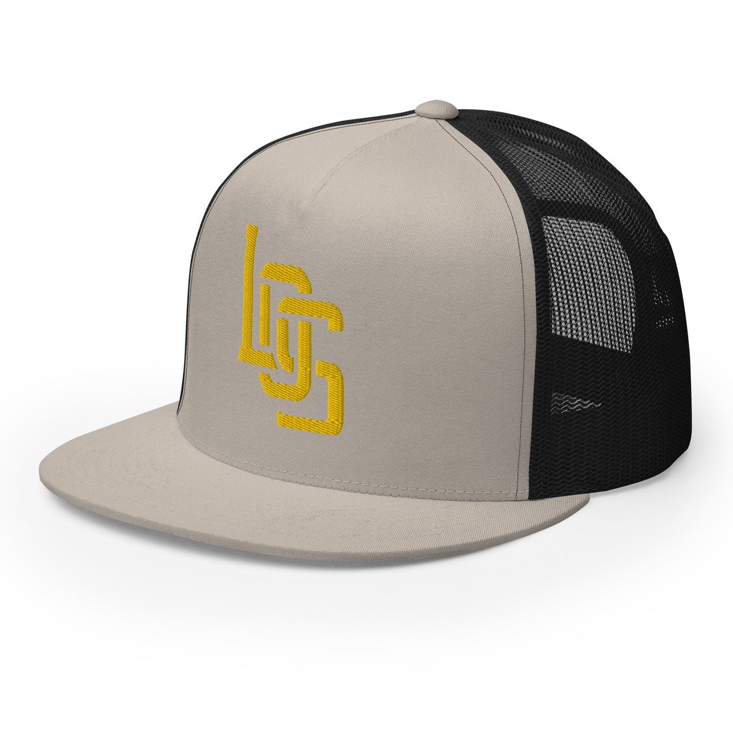 "LOS" Five Panel Trucker Cap | Yupoong 6006 | E Luna CLASSIC 1 Gold Thread Front Logo