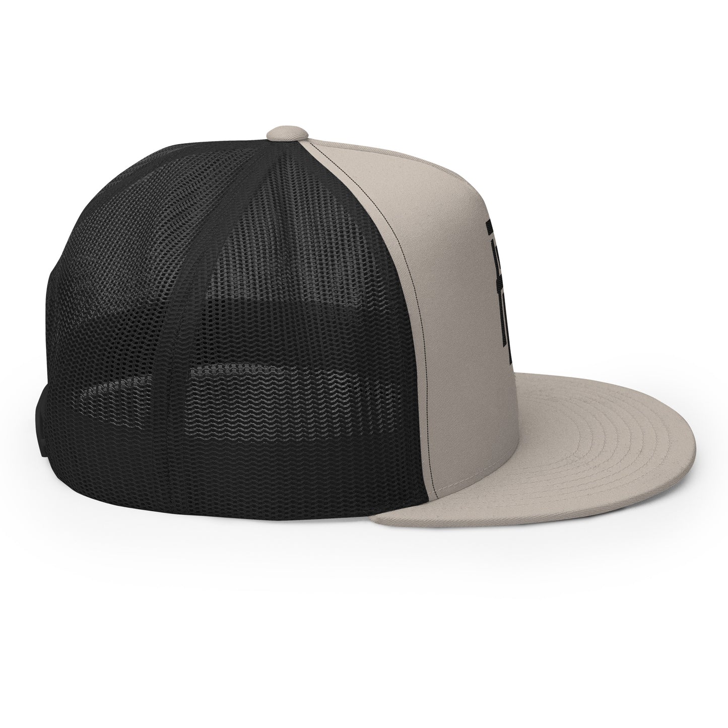 "ANG" Five Panel Trucker Cap | Yupoong 6006 | E Luna CLASSIC Solocrest 1 Black Thread Front Logo