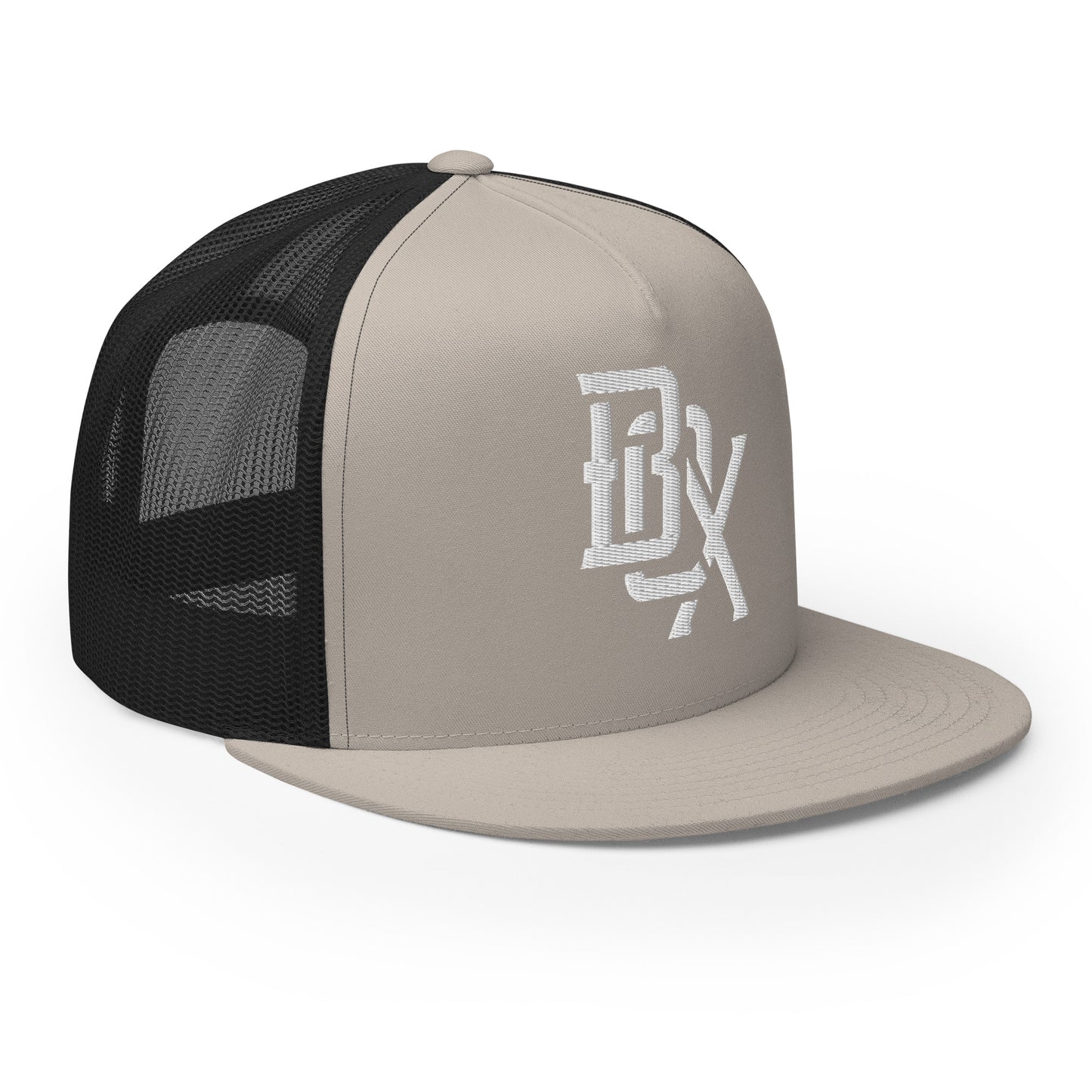 "BOX" Five Panel Trucker Cap | Yupoong 6006 | E Luna CLASSIC Solocrest 1 White Thread Front Logo