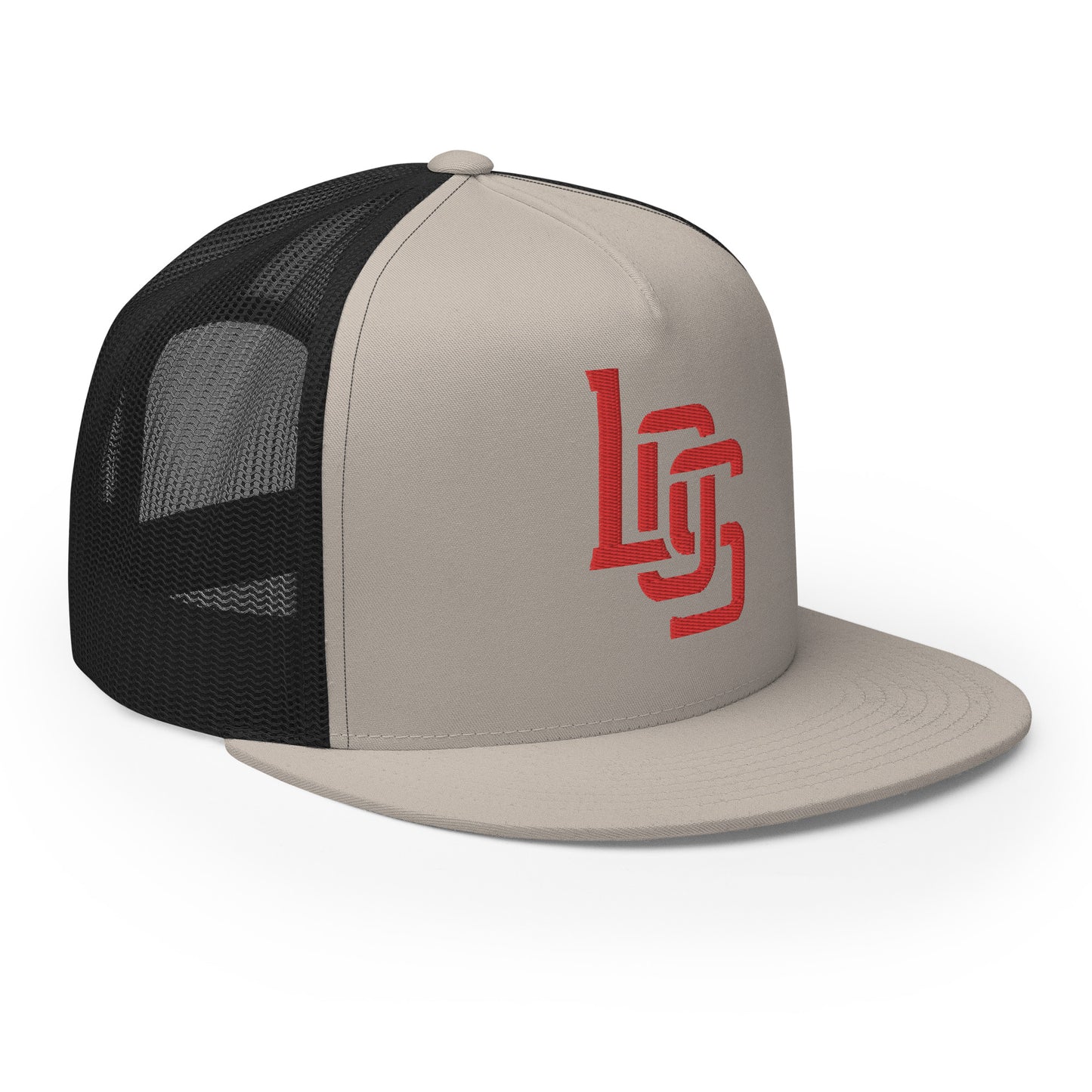 "LOS" Five Panel Trucker Cap | Yupoong 6006 | E Luna CLASSIC 1 Red Thread Front Logo