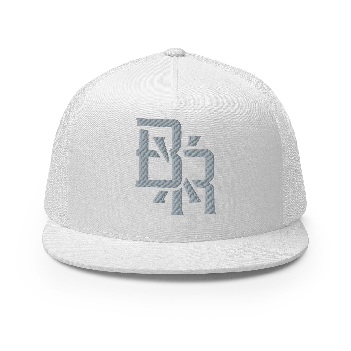 "BXR" Five Panel Trucker Cap | Yupoong 6006 | E Luna CLASSIC Solocrest 1 Grey Thread Front Logo