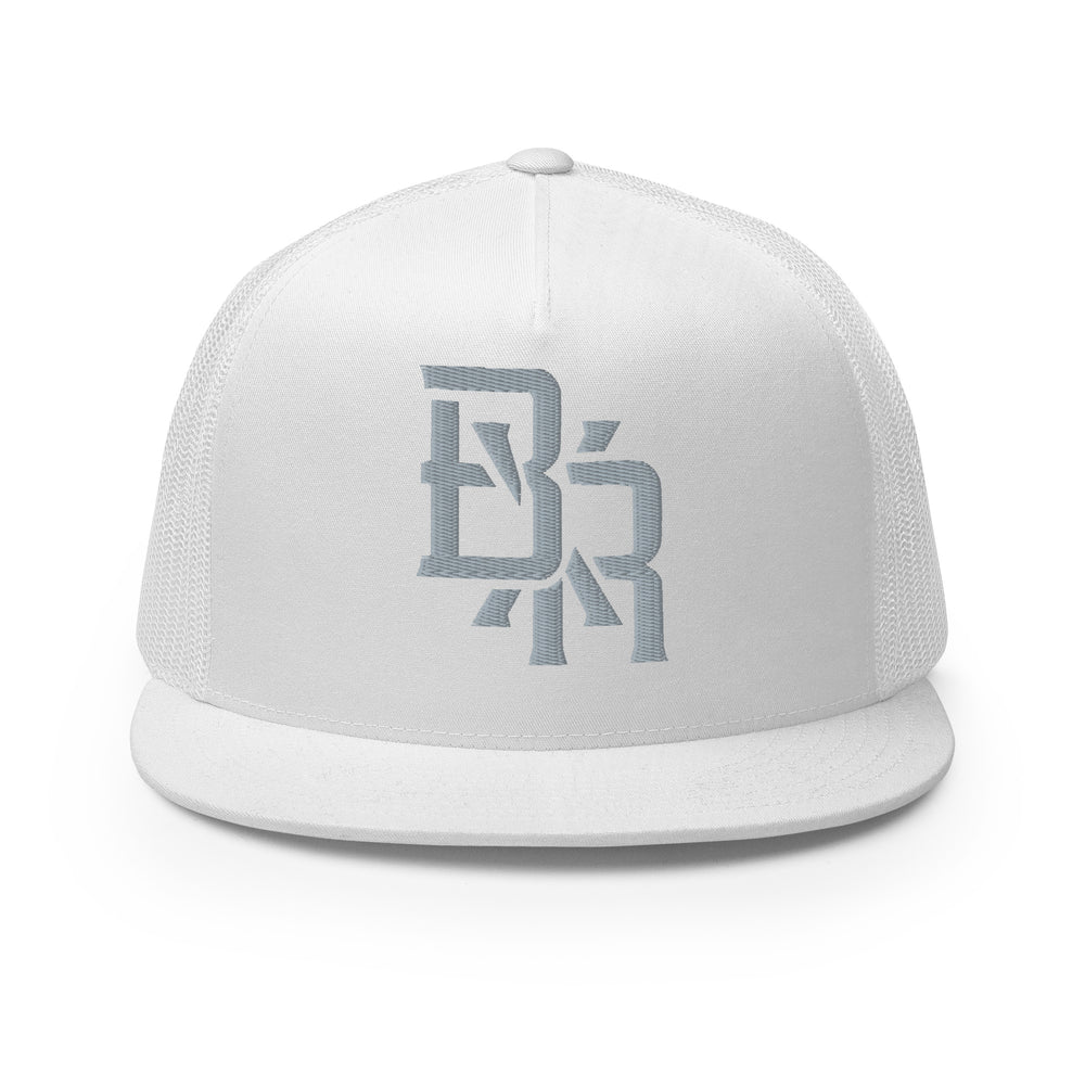 "BXR" Five Panel Trucker Cap | Yupoong 6006 | E Luna CLASSIC Solocrest 1 Grey Thread Front Logo