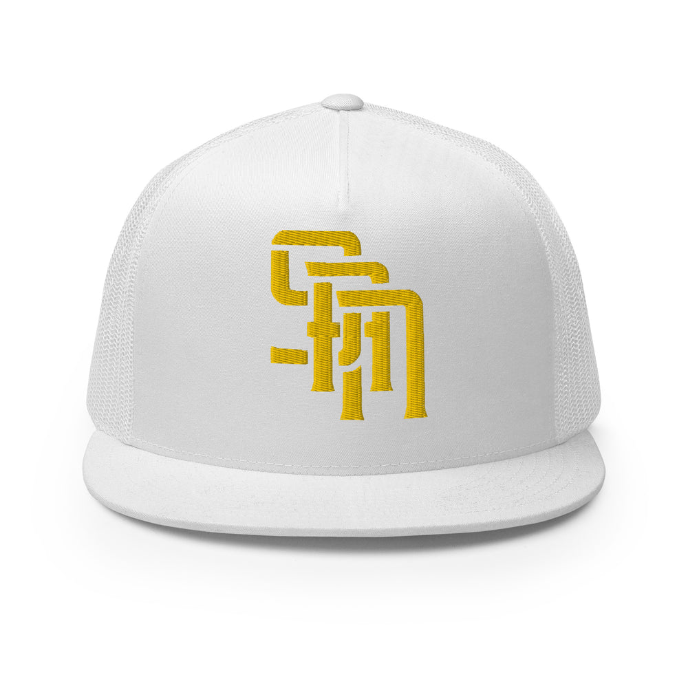 "SAN" Five Panel Trucker Cap | E Luna Brand CORE | 1 Gold Thread Logo