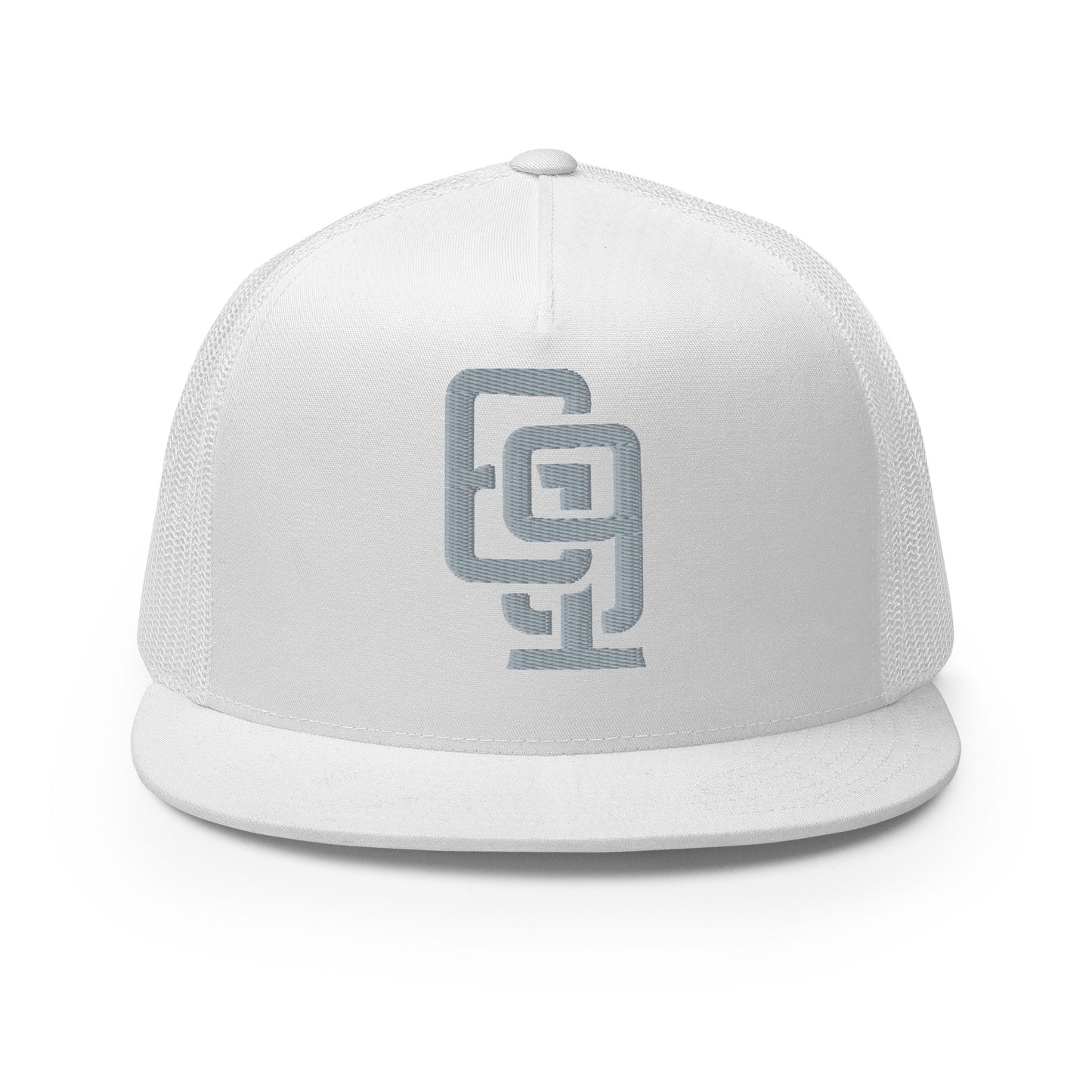 "619" Five Panel Trucker Cap | Yupoong 6006 | E Luna CLASSIC Solocrest 1 Grey Thread Front Logo