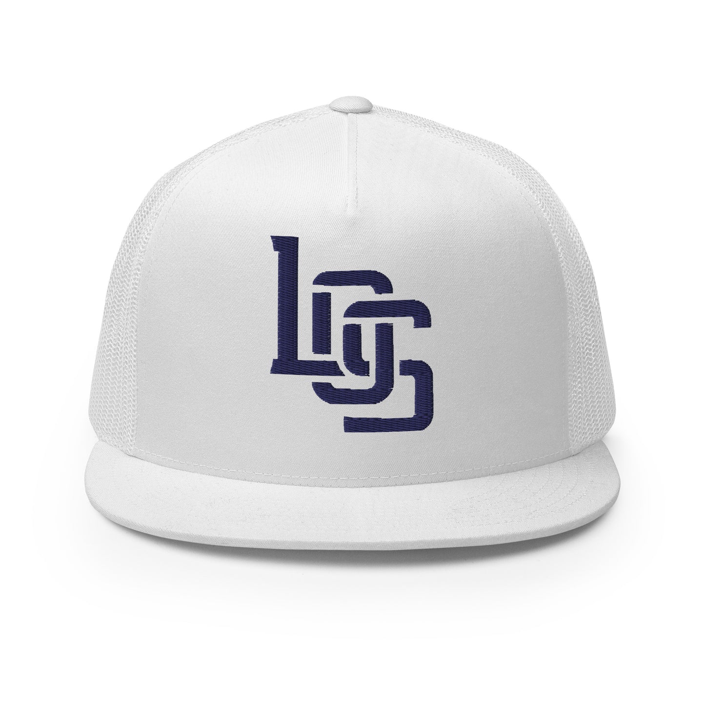 "LOS" Five Panel Trucker Cap | Yupoong 6006 | E Luna CLASSIC 1 Navy Thread Front Logo