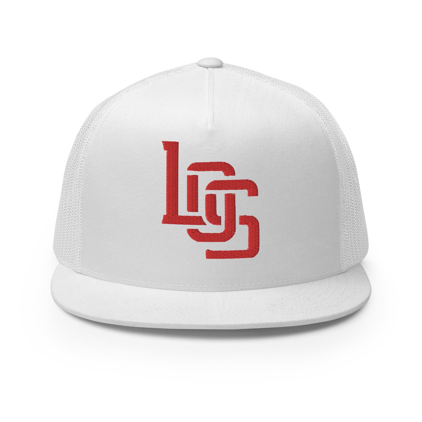 "LOS" Five Panel Trucker Cap | Yupoong 6006 | E Luna CLASSIC 1 Red Thread Front Logo