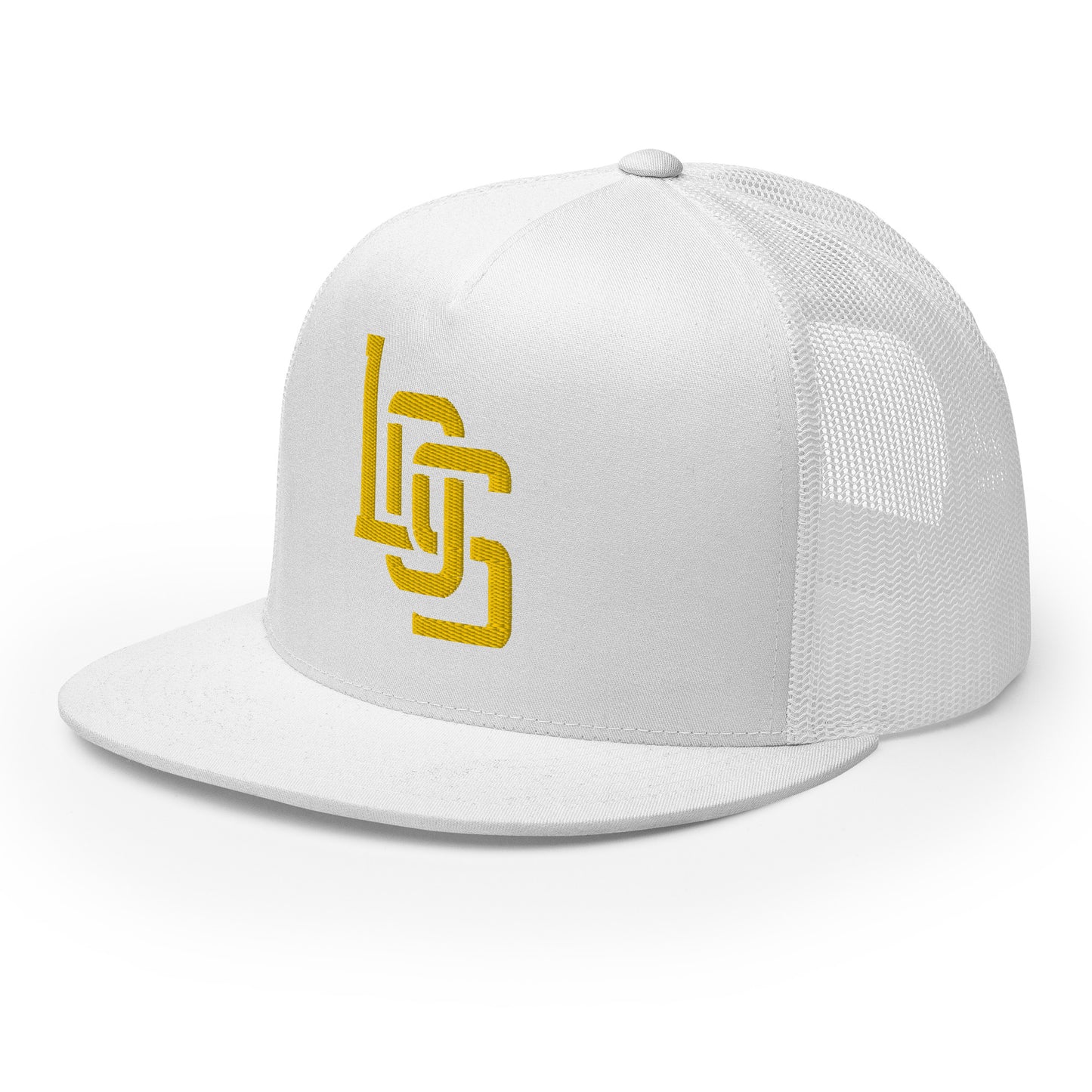 "LOS" Five Panel Trucker Cap | Yupoong 6006 | E Luna CLASSIC 1 Gold Thread Front Logo