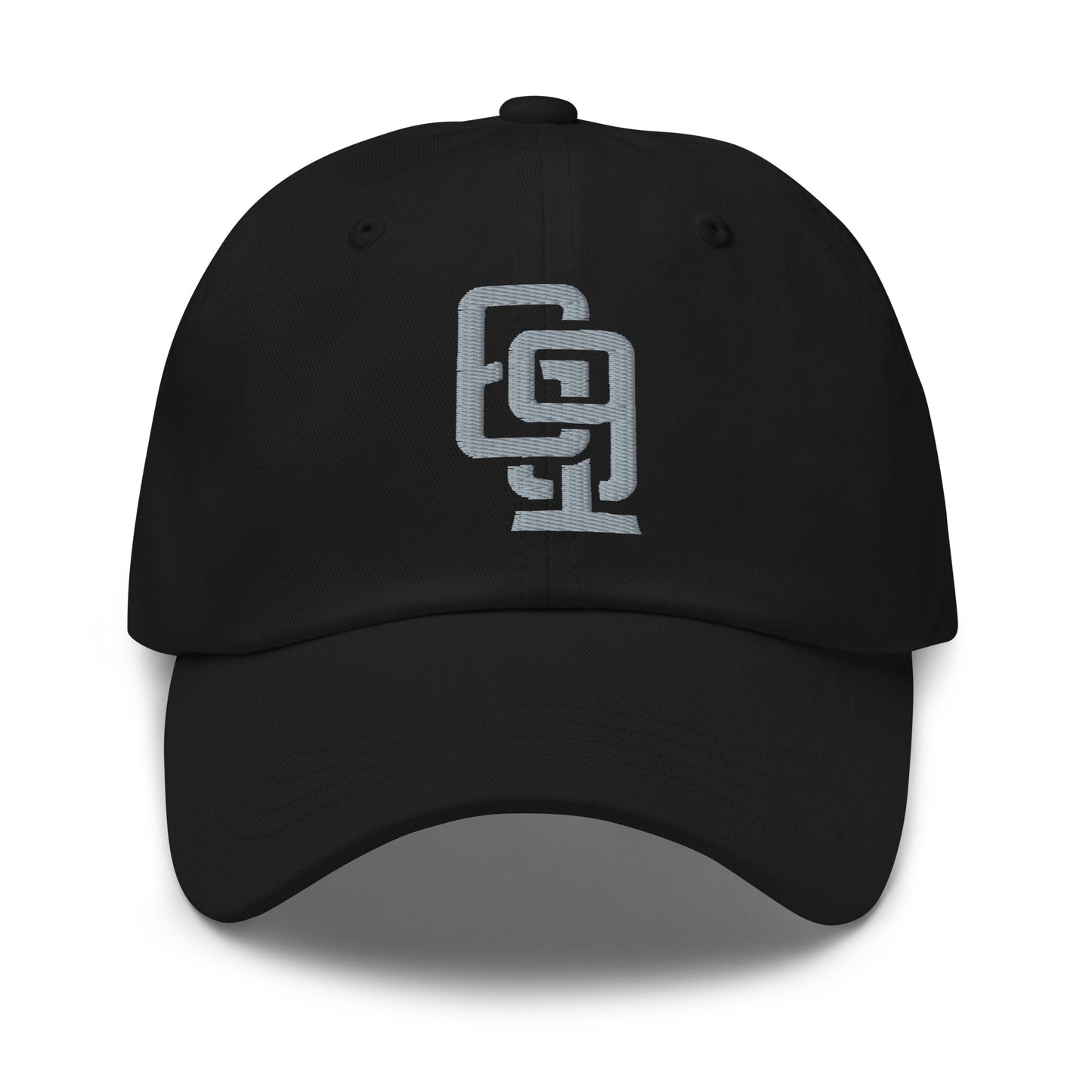 "619" Classic Dad Hat | Yupoong 6245CM | E Luna Brand ESSENTIAL Duocrest 2 Grey Thread Logos: Front & Left