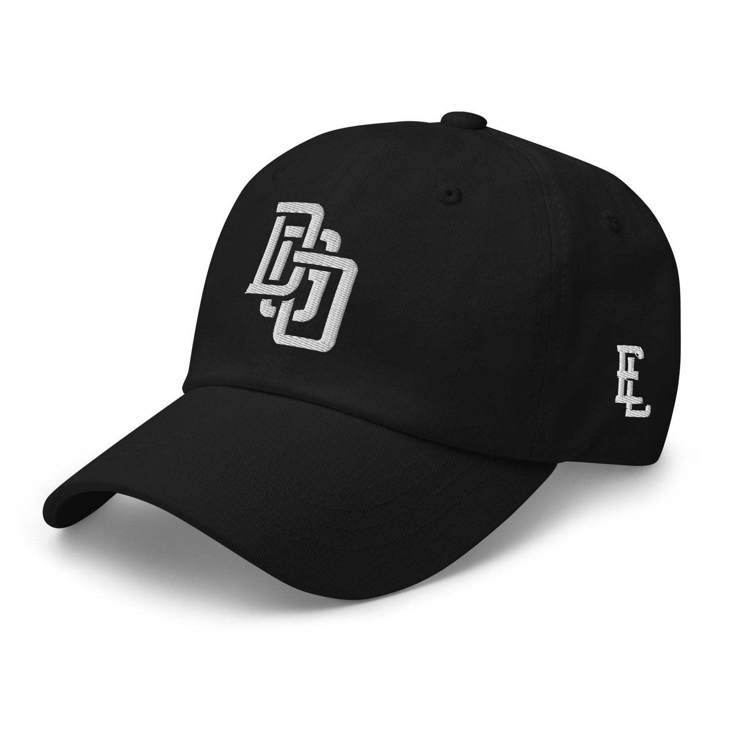 "DGO" Classic Dad Hat | Yupoong 6245CM | E Luna Brand ESSENTIAL Duocrest 2 White Thread Logos: Front & Left
