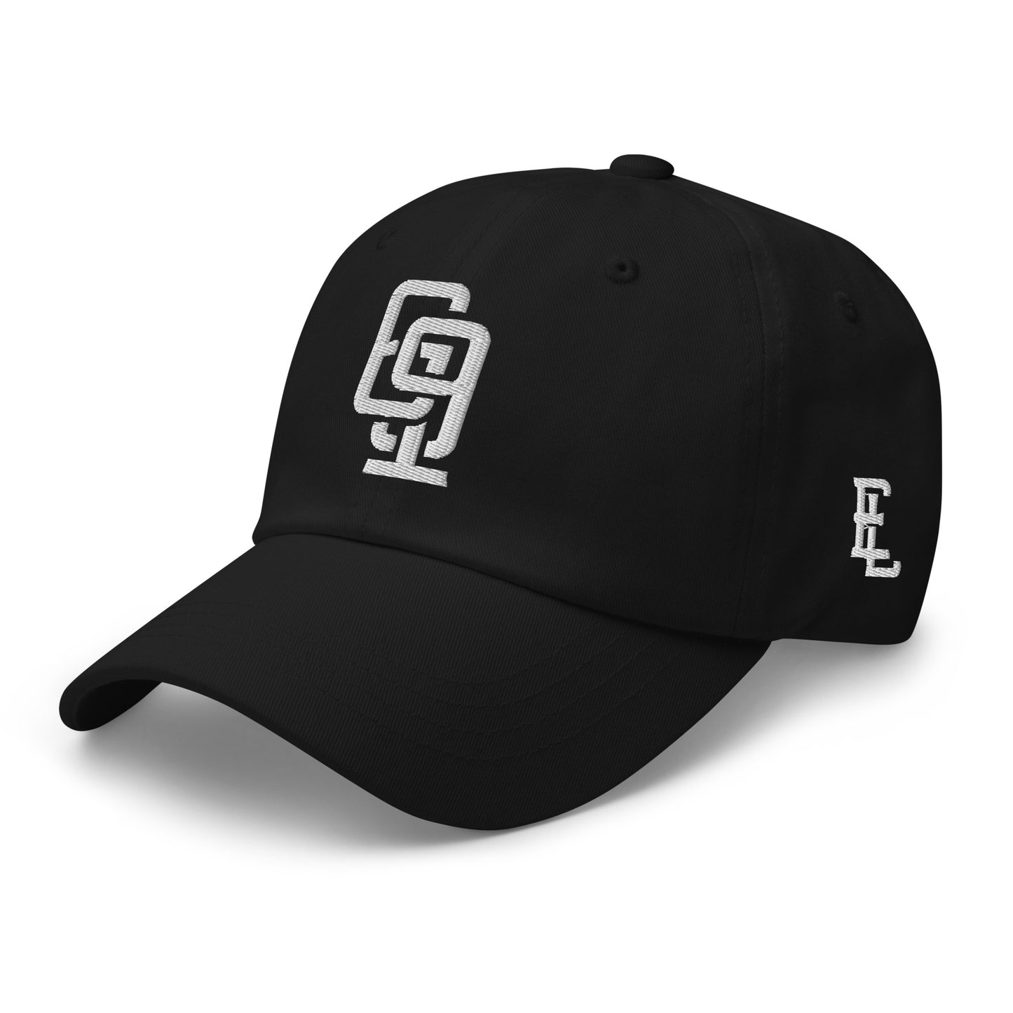 "619" Classic Dad Hat | Yupoong 6245CM | E Luna Brand ESSENTIAL Duocrest 2 White Thread Logos: Front & Left