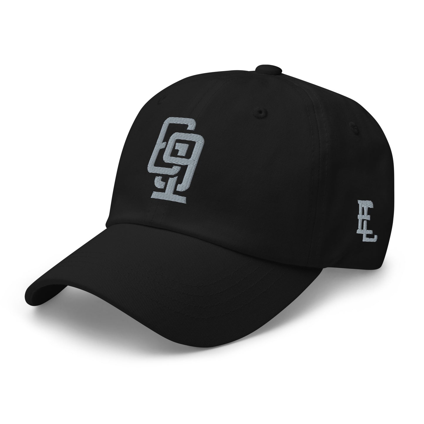 "619" Classic Dad Hat | Yupoong 6245CM | E Luna Brand ESSENTIAL Duocrest 2 Grey Thread Logos: Front & Left
