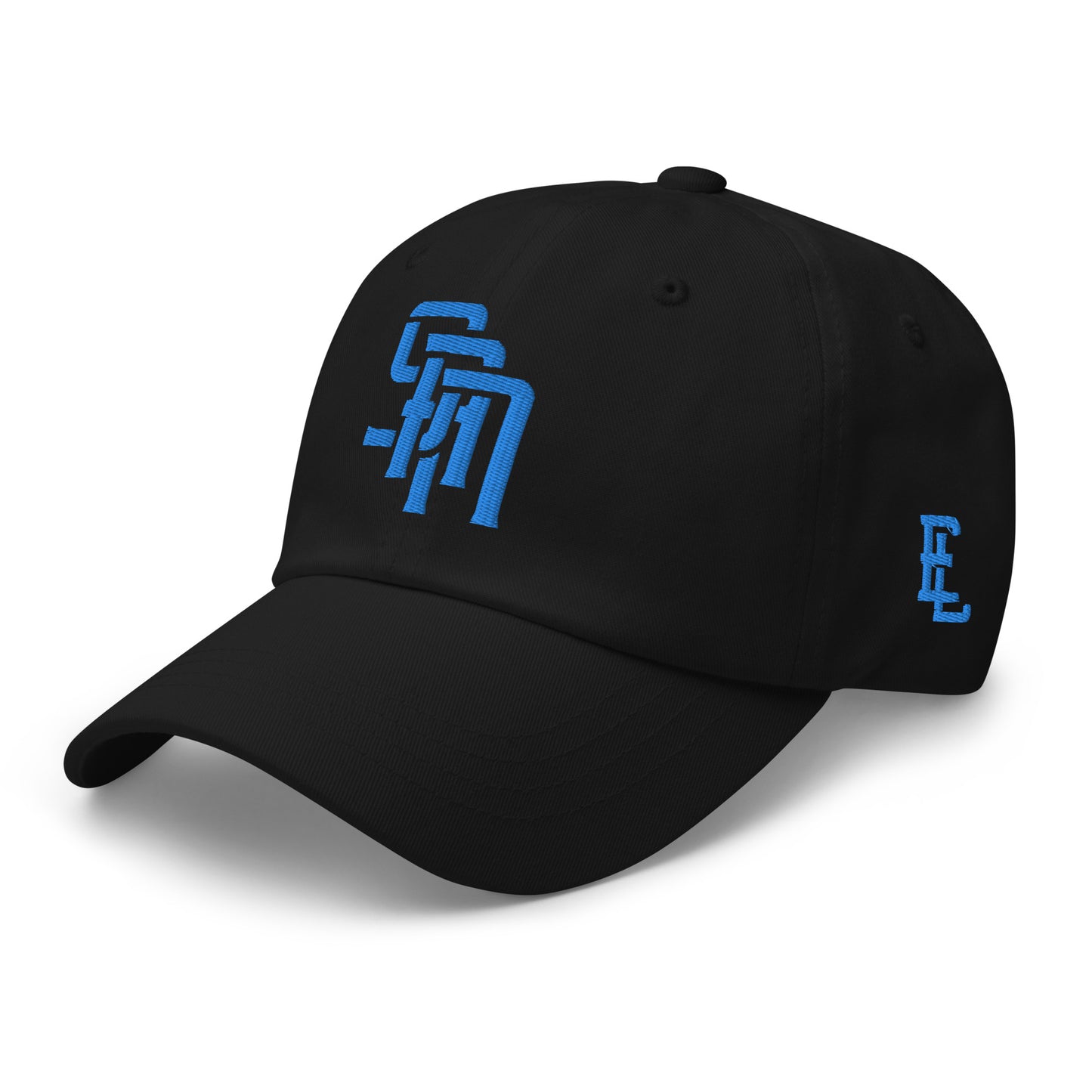 "SAN" Classic Dad Hat | Yupoong 6245CM | E Luna Brand ESSENTIAL Duocrest 2 Aqua/Teal Thread Logos: Front & Left