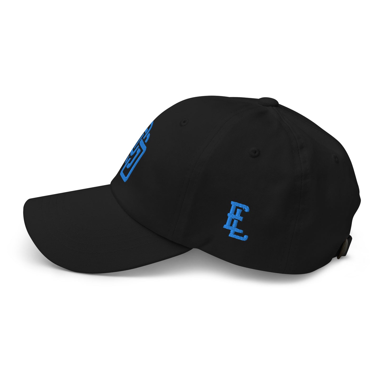 "DGO" Classic Dad Hat | Yupoong 6245CM | E Luna Brand ESSENTIAL Duocrest 2 Aqua/Teal Thread Logos: Front & Left