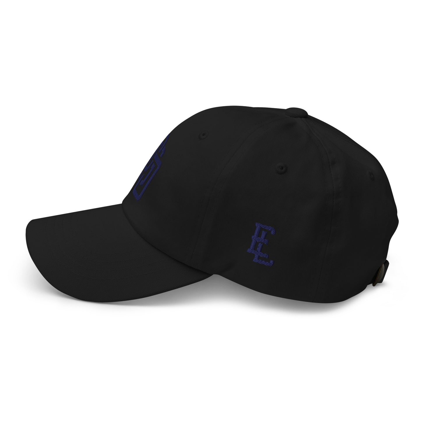 "DGO" Classic Dad Hat | Yupoong 6245CM | E Luna Brand ESSENTIAL Duocrest 2 Navy Thread Logos: Front & Left