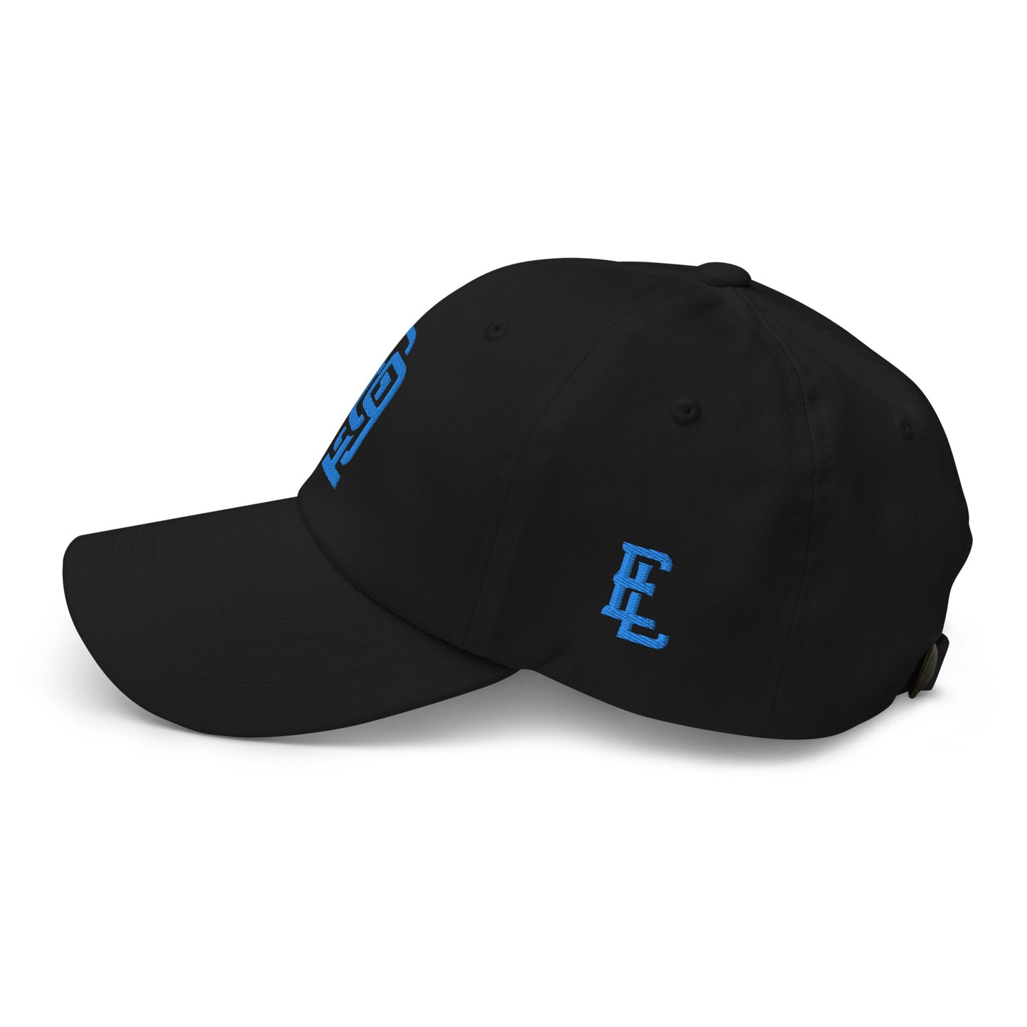 "619" Classic Dad Hat | Yupoong 6245CM | E Luna Brand ESSENTIAL Duocrest 2 Aqua/Teal Thread Logos: Front & Left