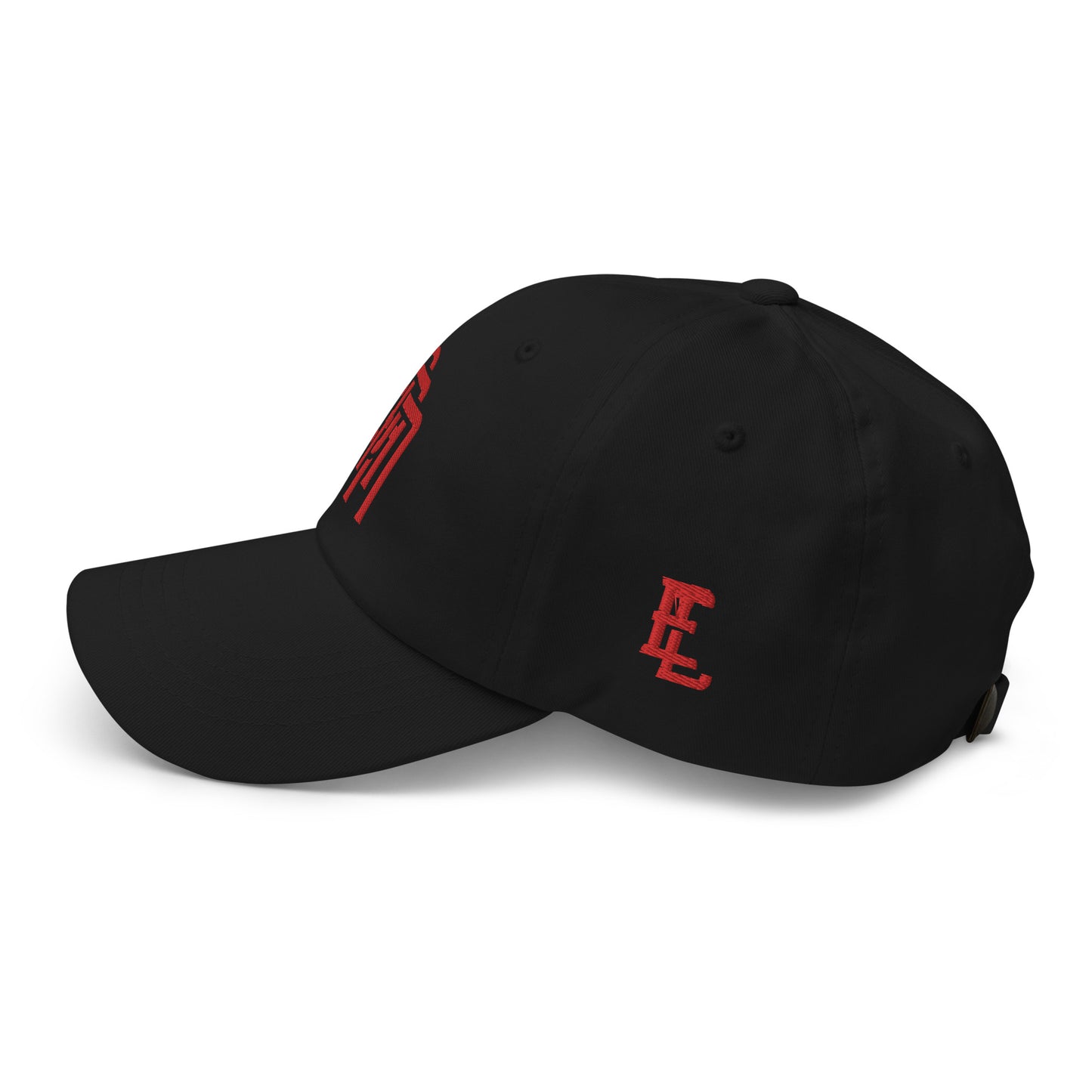 "SAN" Classic Dad Hat | Yupoong 6245CM | E Luna Brand ESSENTIAL Duocrest 2 Red Thread Logos: Front & Left