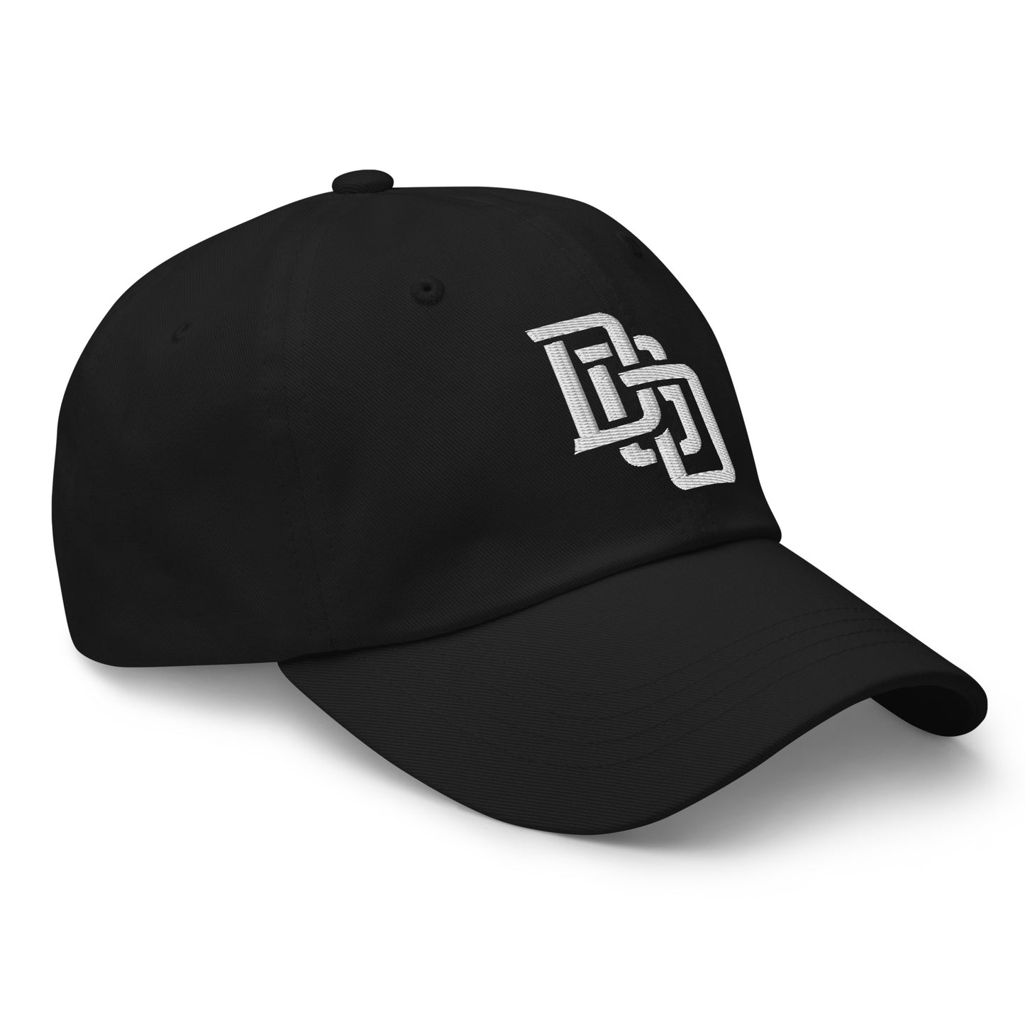 "DGO" Classic Dad Hat | Yupoong 6245CM | E Luna Brand ESSENTIAL Duocrest 2 White Thread Logos: Front & Left