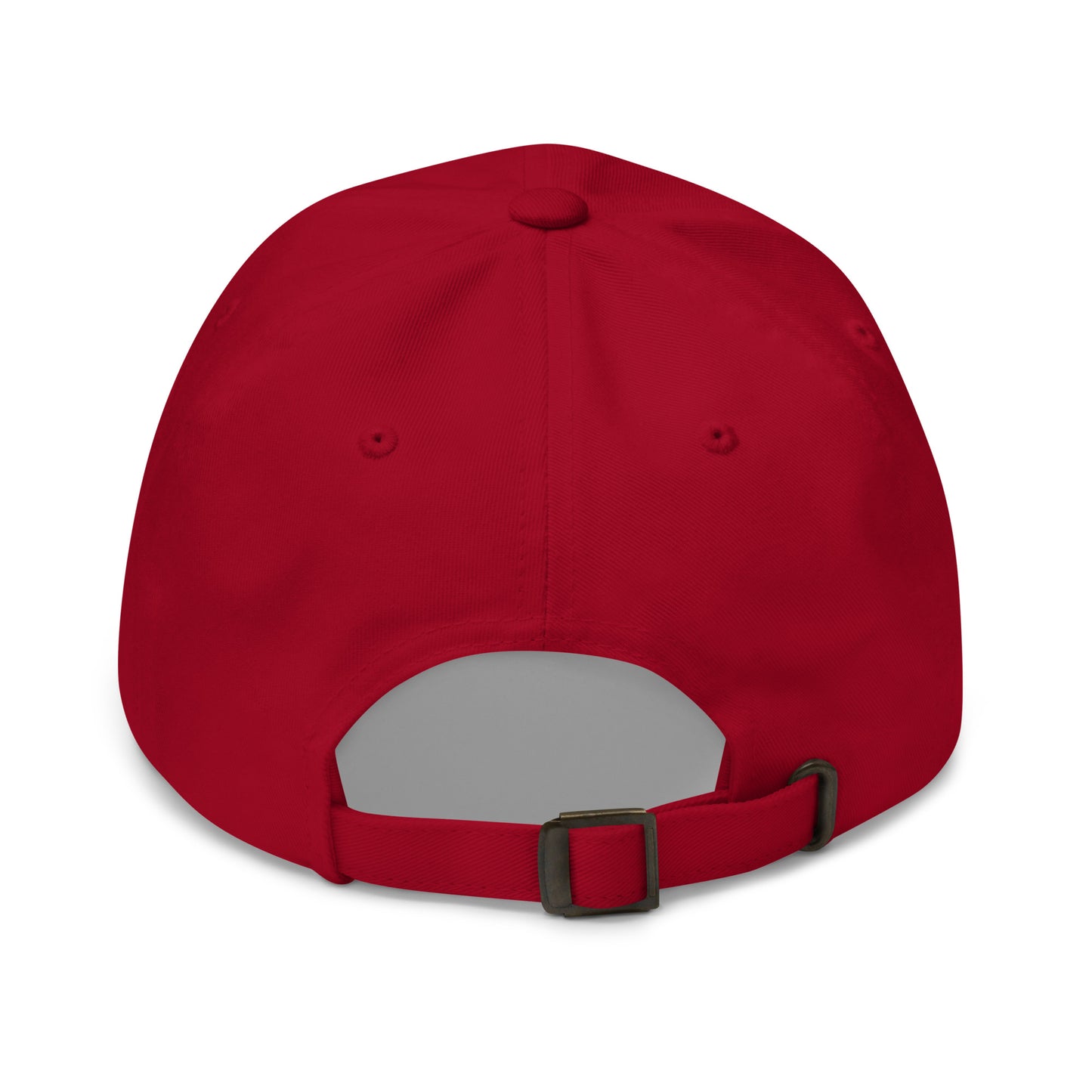 "619" Classic Dad Hat | Yupoong 6245CM | E Luna Brand ESSENTIAL Duocrest 2 Red Thread Logos: Front & Left