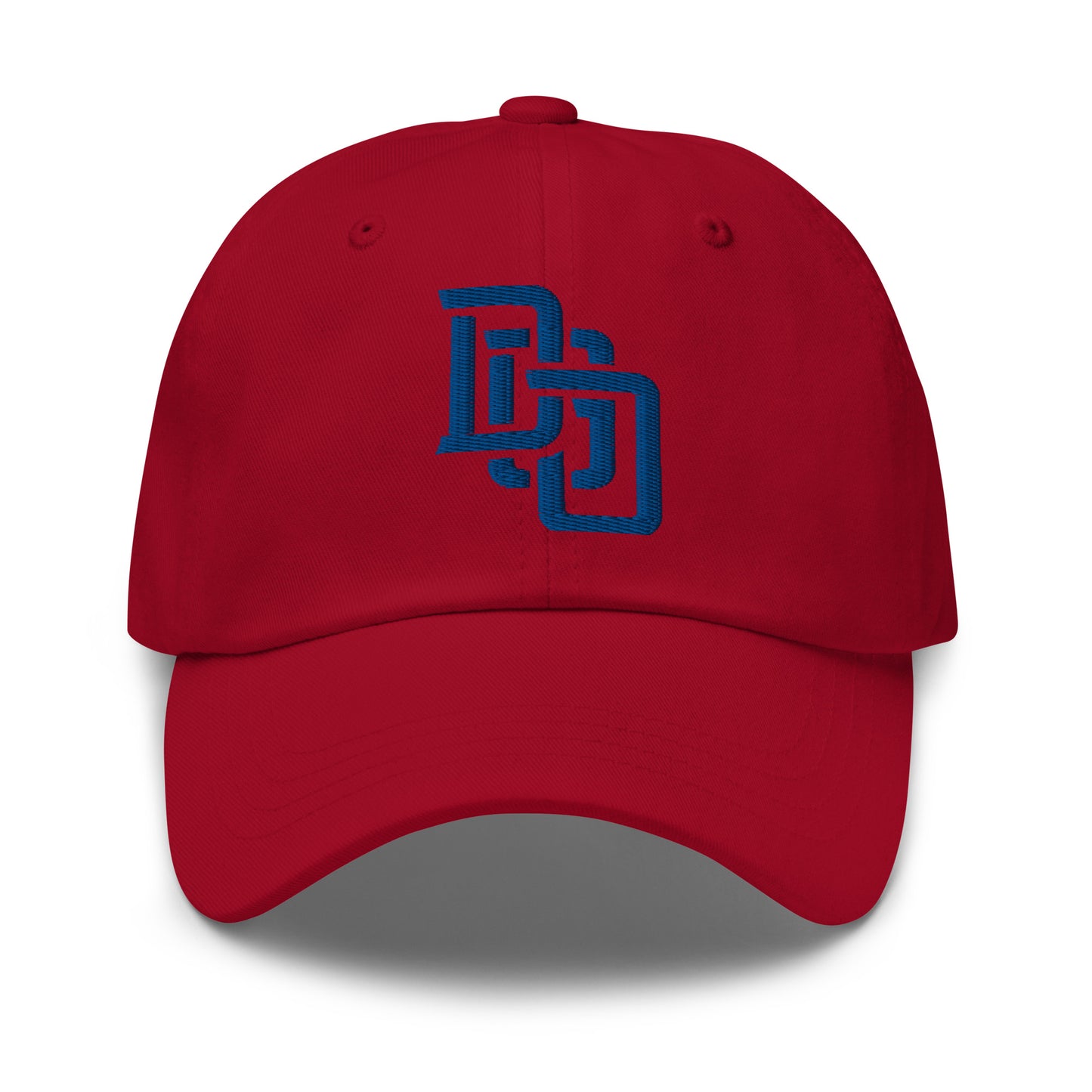 "DGO" Classic Dad Hat | Yupoong 6245CM | E Luna Brand ESSENTIAL Duocrest 2 Royal Thread Logos: Front & Left