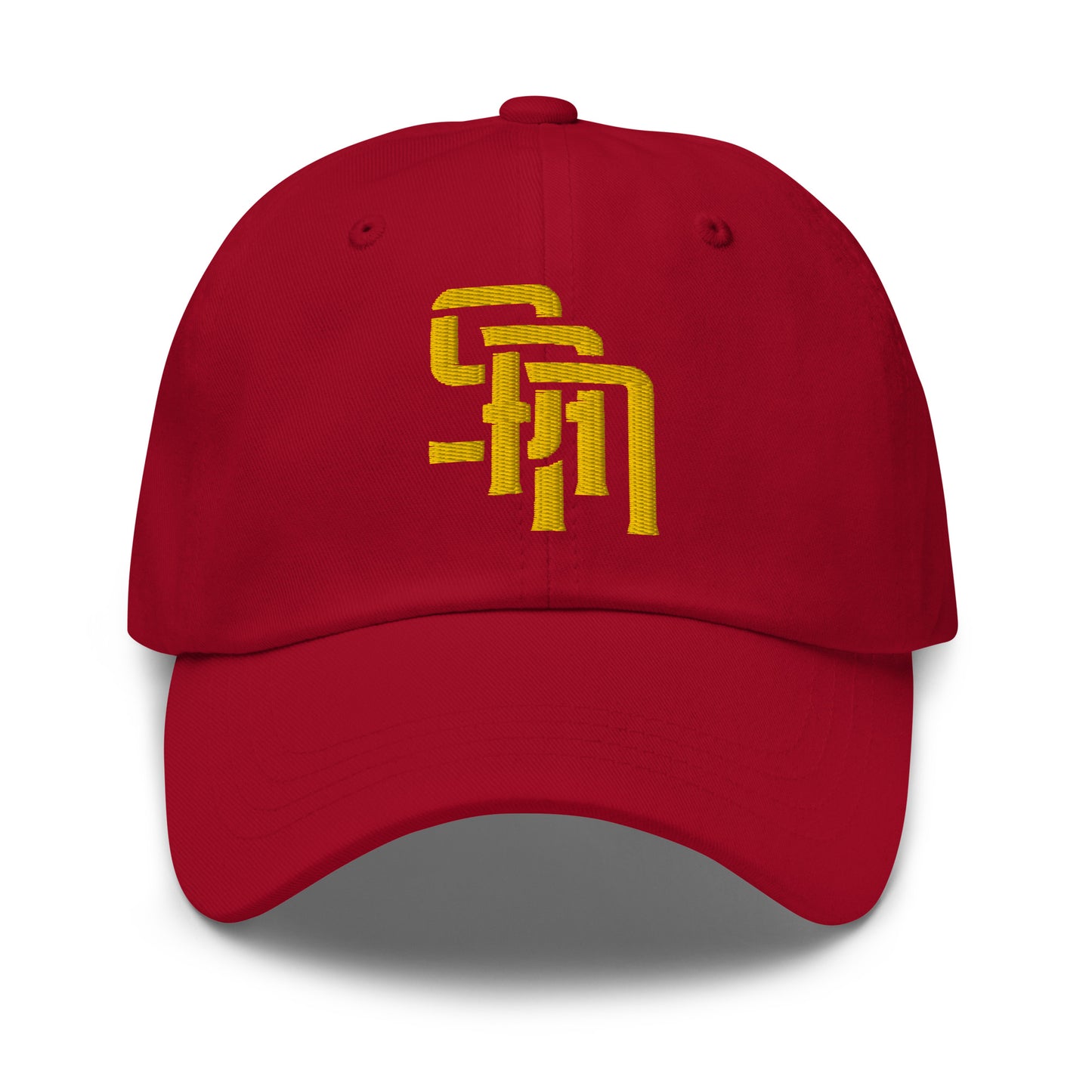 "SAN" Classic Dad Hat | Yupoong 6245CM | E Luna Brand ESSENTIAL Duocrest 2 Gold Thread Logos: Front & Left