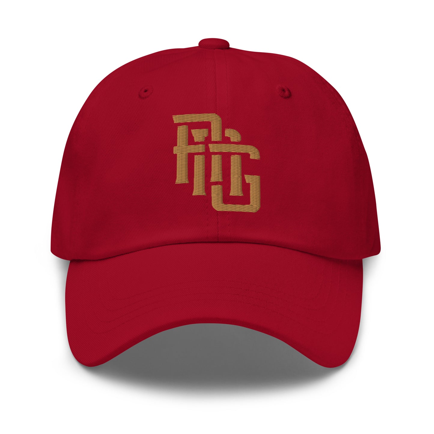 "ANG" Classic Dad Hat | E Luna Brand ESSENTIAL | 2 Old Gold Thread Logos