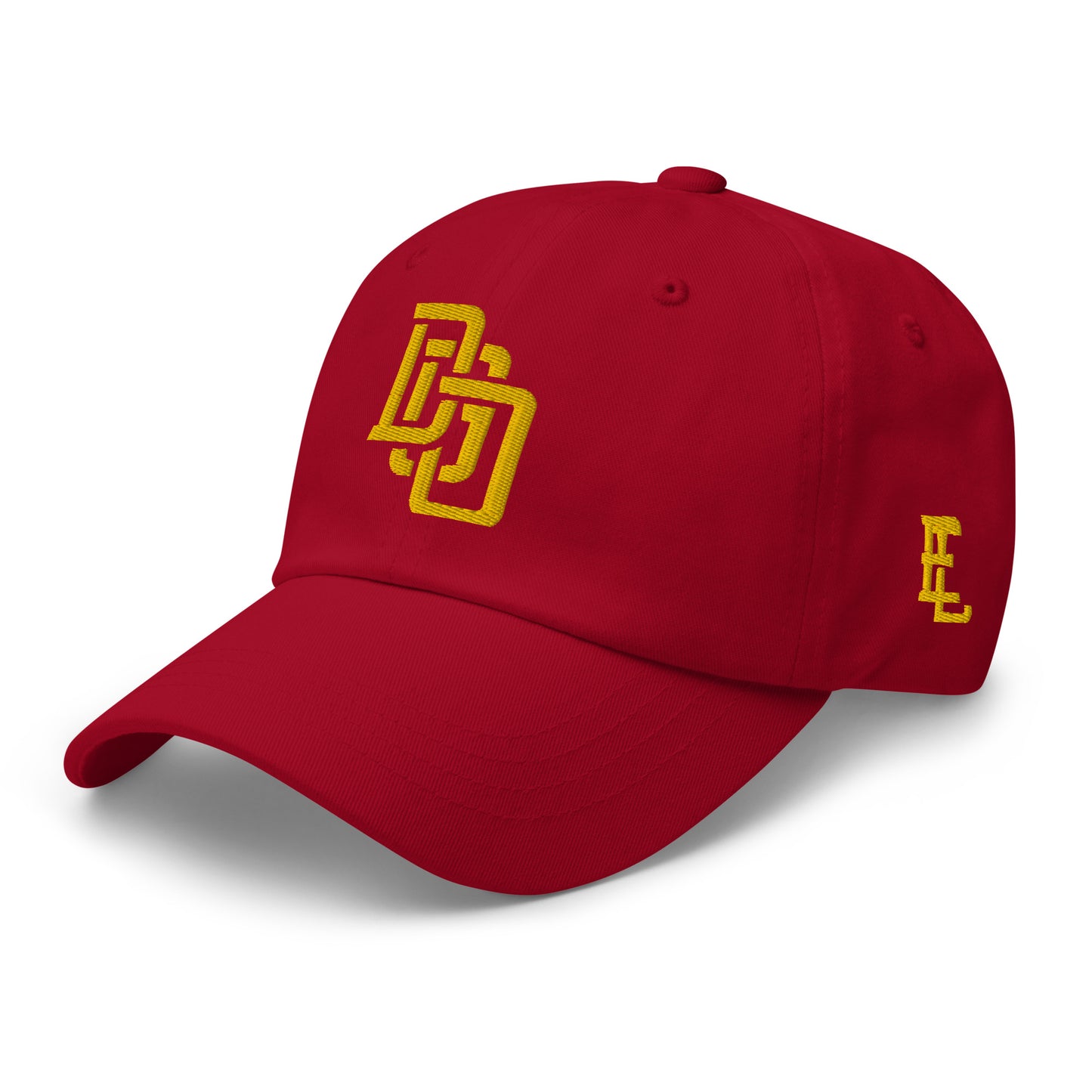 "DGO" Classic Dad Hat | Yupoong 6245CM | E Luna Brand ESSENTIAL Duocrest 2 Gold Thread Logos: Front & Left