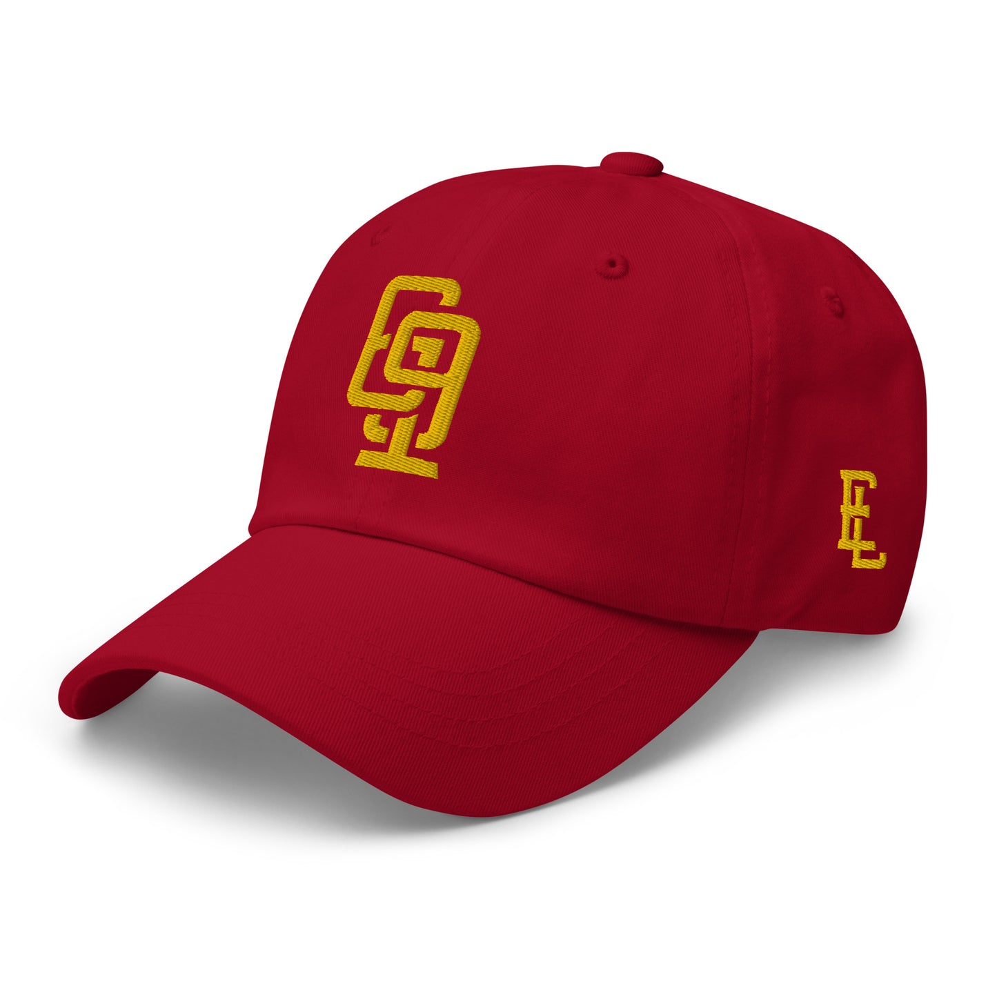"619" Classic Dad Hat | Yupoong 6245CM | E Luna Brand ESSENTIAL Duocrest 2 Gold Thread Logos: Front & Left