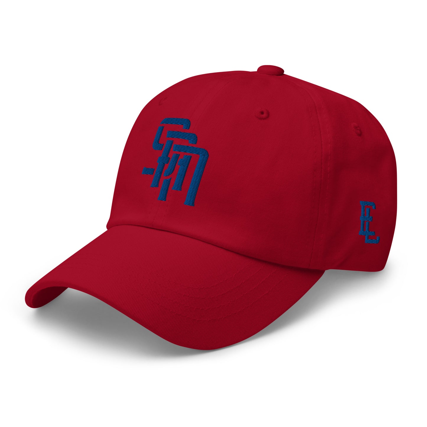 "SAN" Classic Dad Hat | Yupoong 6245CM | E Luna Brand ESSENTIAL Duocrest 2 Royal Thread Logos: Front & Left