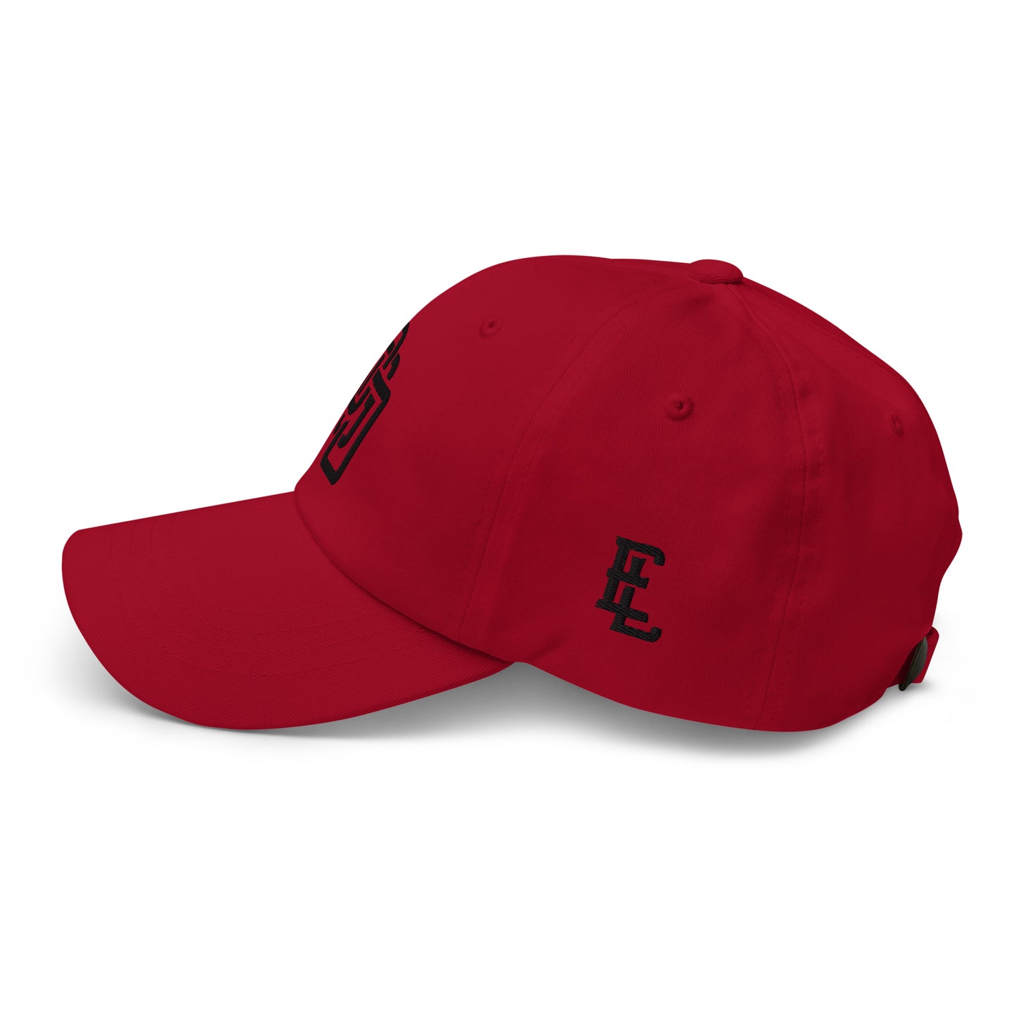 "DGO" Classic Dad Hat | Yupoong 6245CM | E Luna Brand ESSENTIAL Duocrest 2 Black Thread Logos: Front & Left