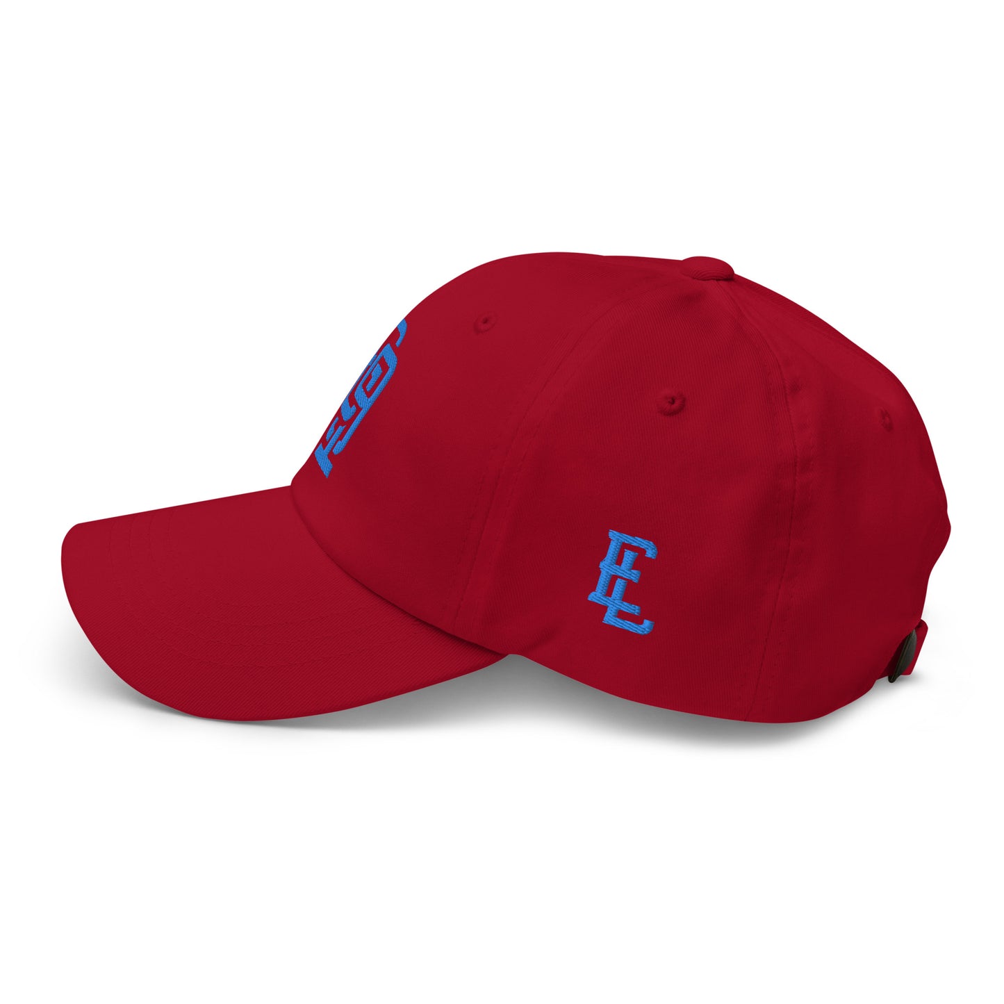 "619" Classic Dad Hat | Yupoong 6245CM | E Luna Brand ESSENTIAL Duocrest 2 Aqua/Teal Thread Logos: Front & Left